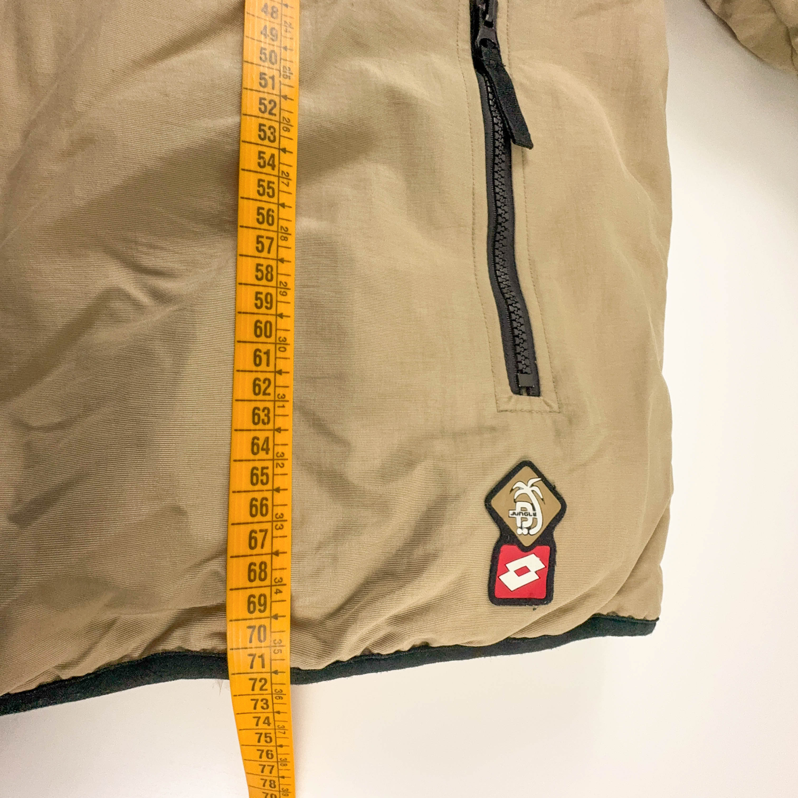 Giubbotto invernale Lotto Vintage beige con zip anni 00 - Taglia I54 uomo