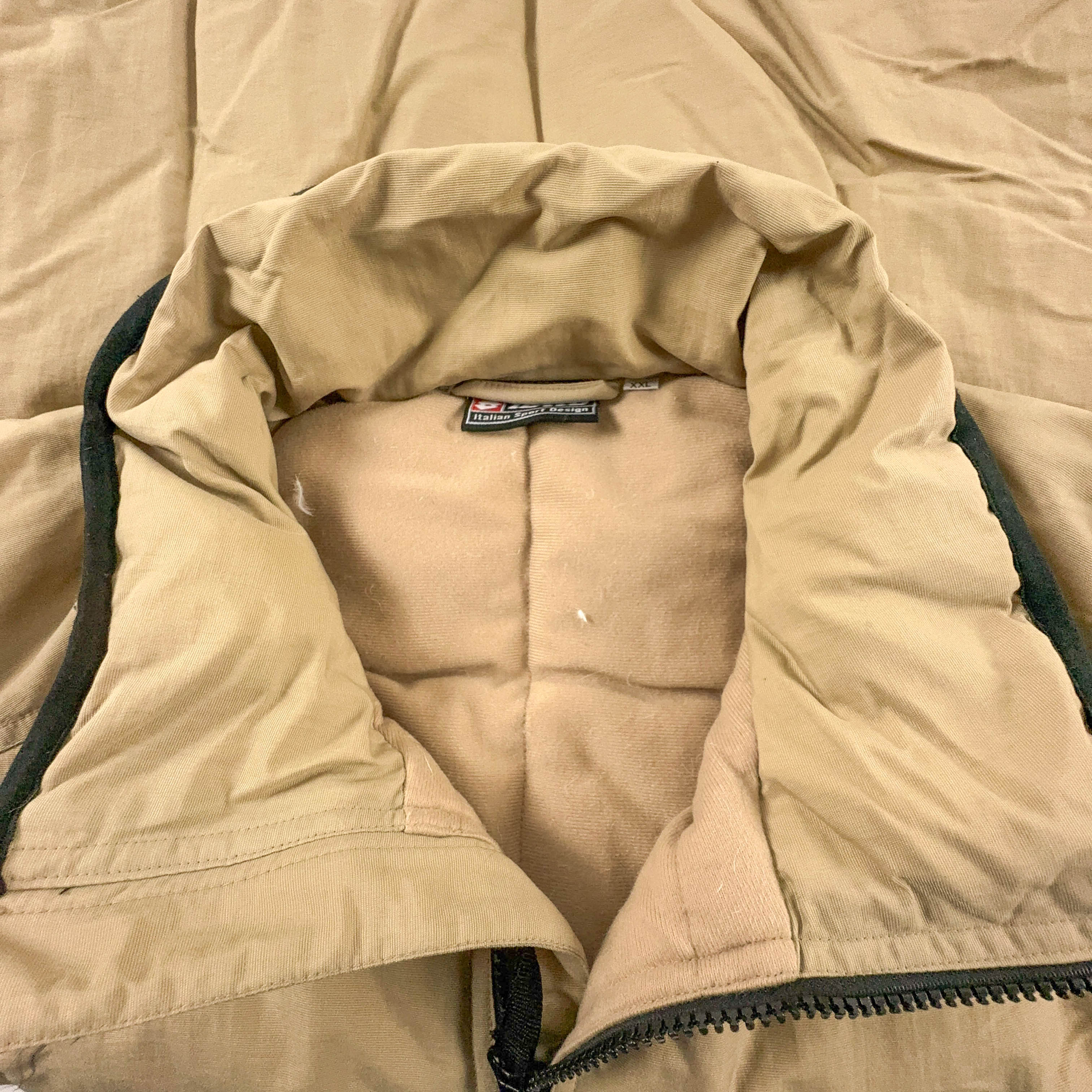 Giubbotto invernale Lotto Vintage beige con zip anni 00 - Taglia I54 uomo