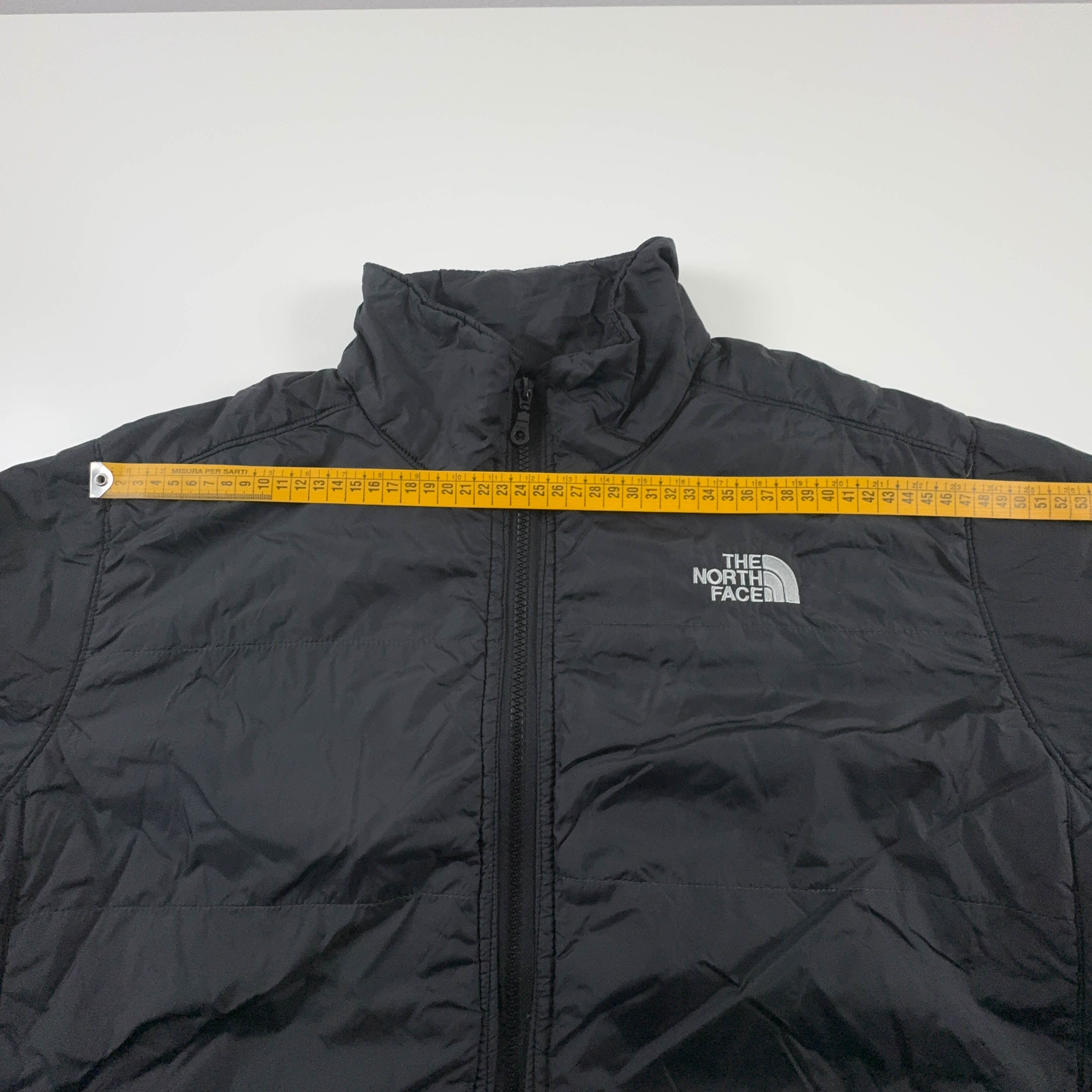 Giacca leggera The North Face nera con zip e logo ricamato - Taglia L uomo