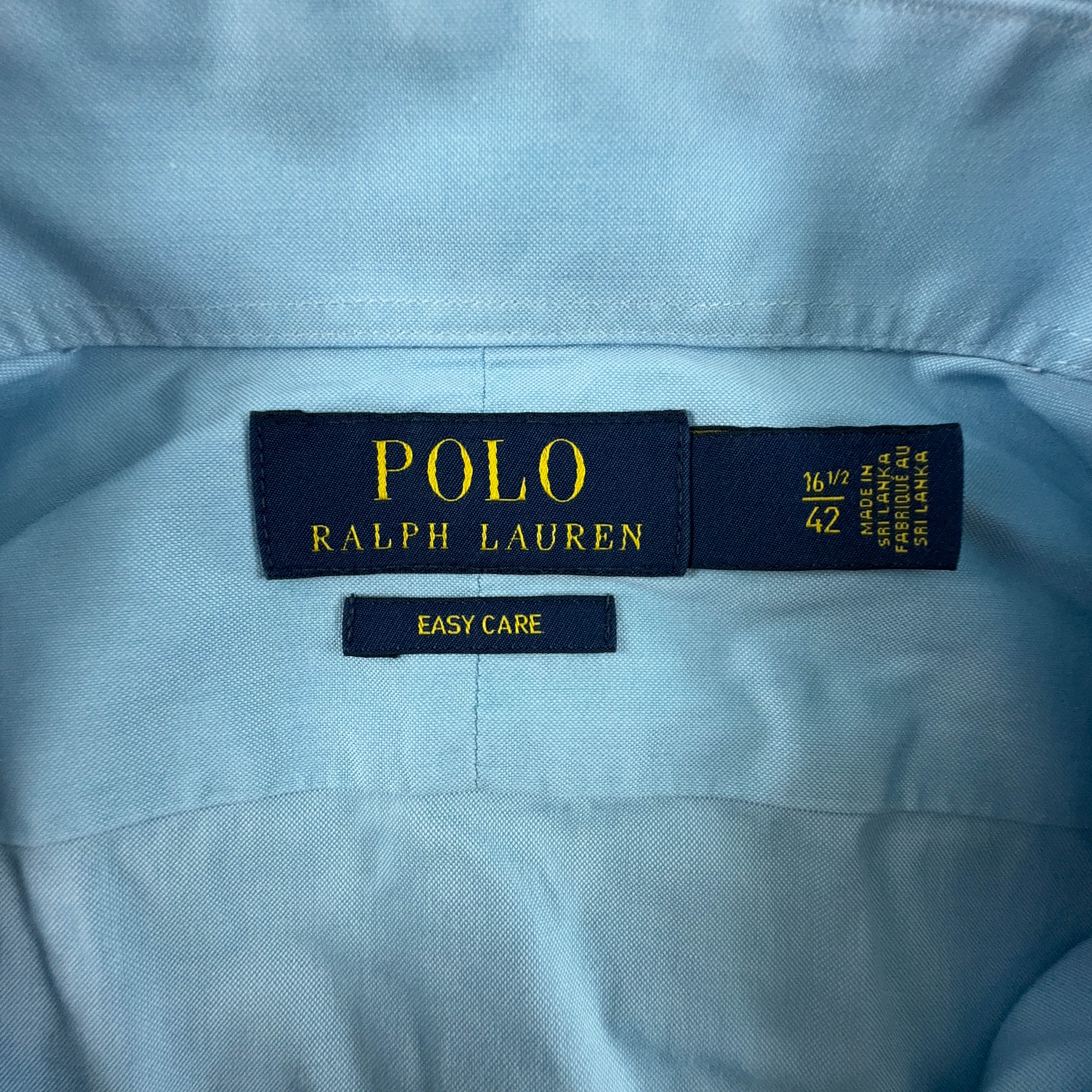 Camicia Ralph Lauren azzurro tinta unita easy care - Taglia 16.5 uomo