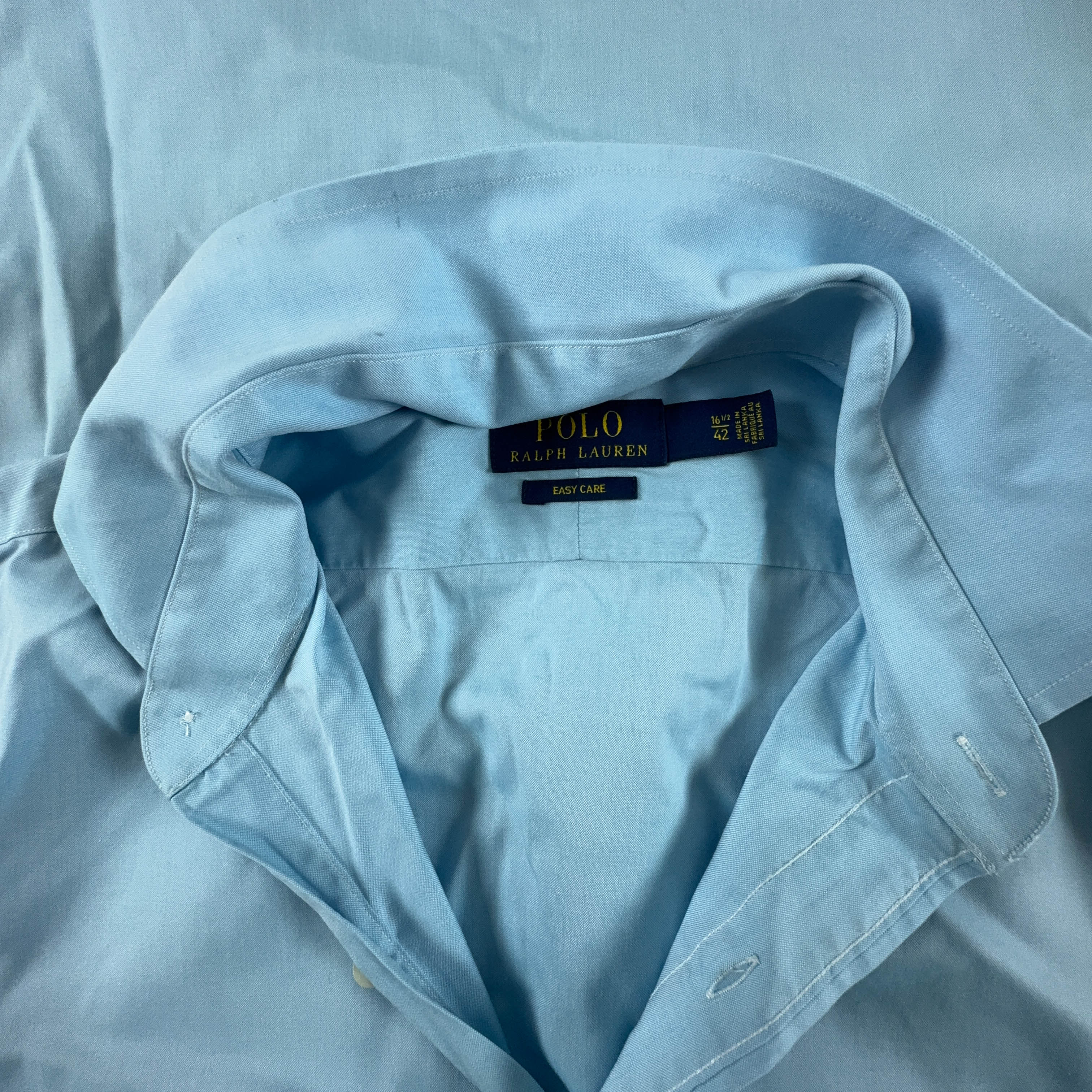 Camicia Ralph Lauren azzurro tinta unita easy care - Taglia 16.5 uomo