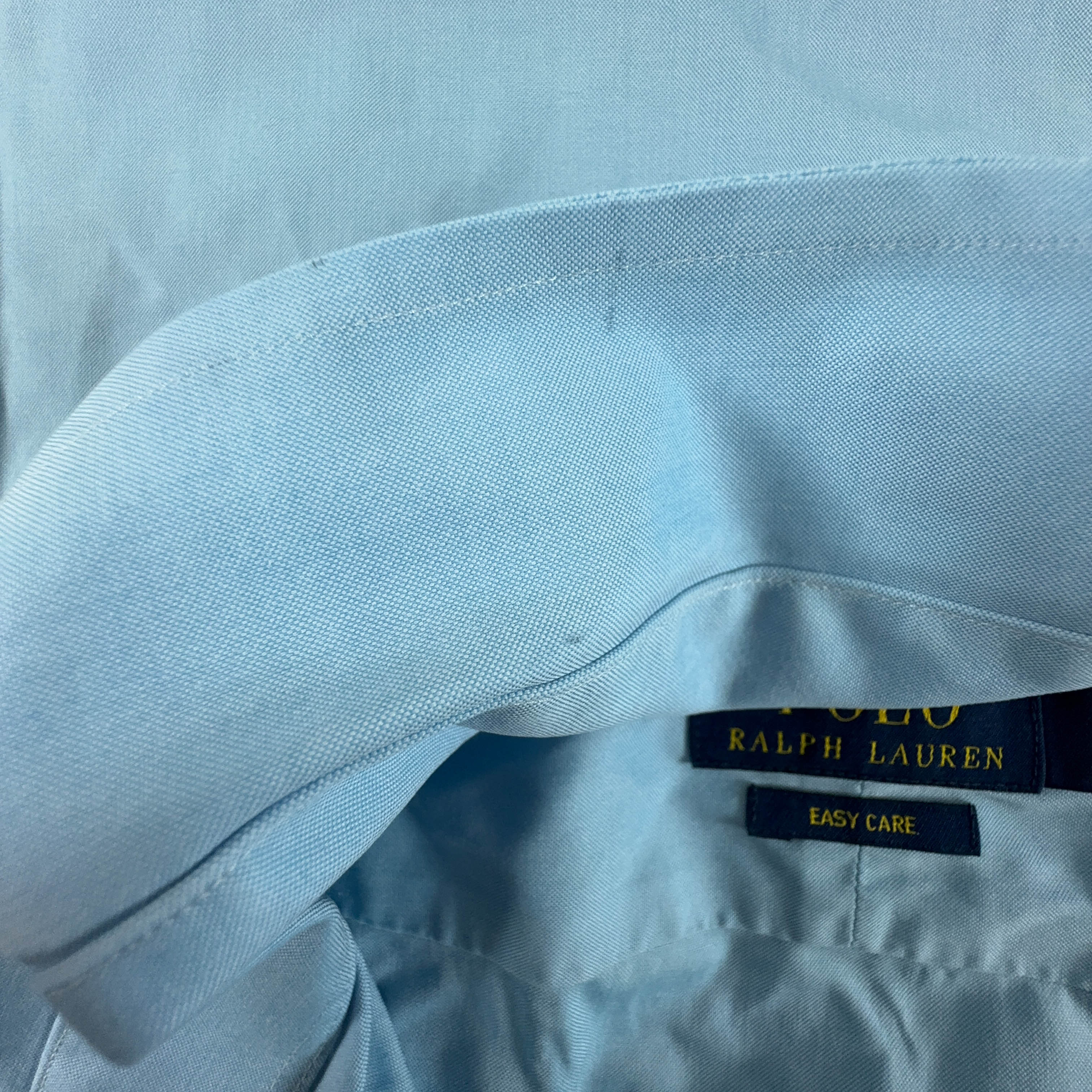 Camicia Ralph Lauren azzurro tinta unita easy care - Taglia 16.5 uomo