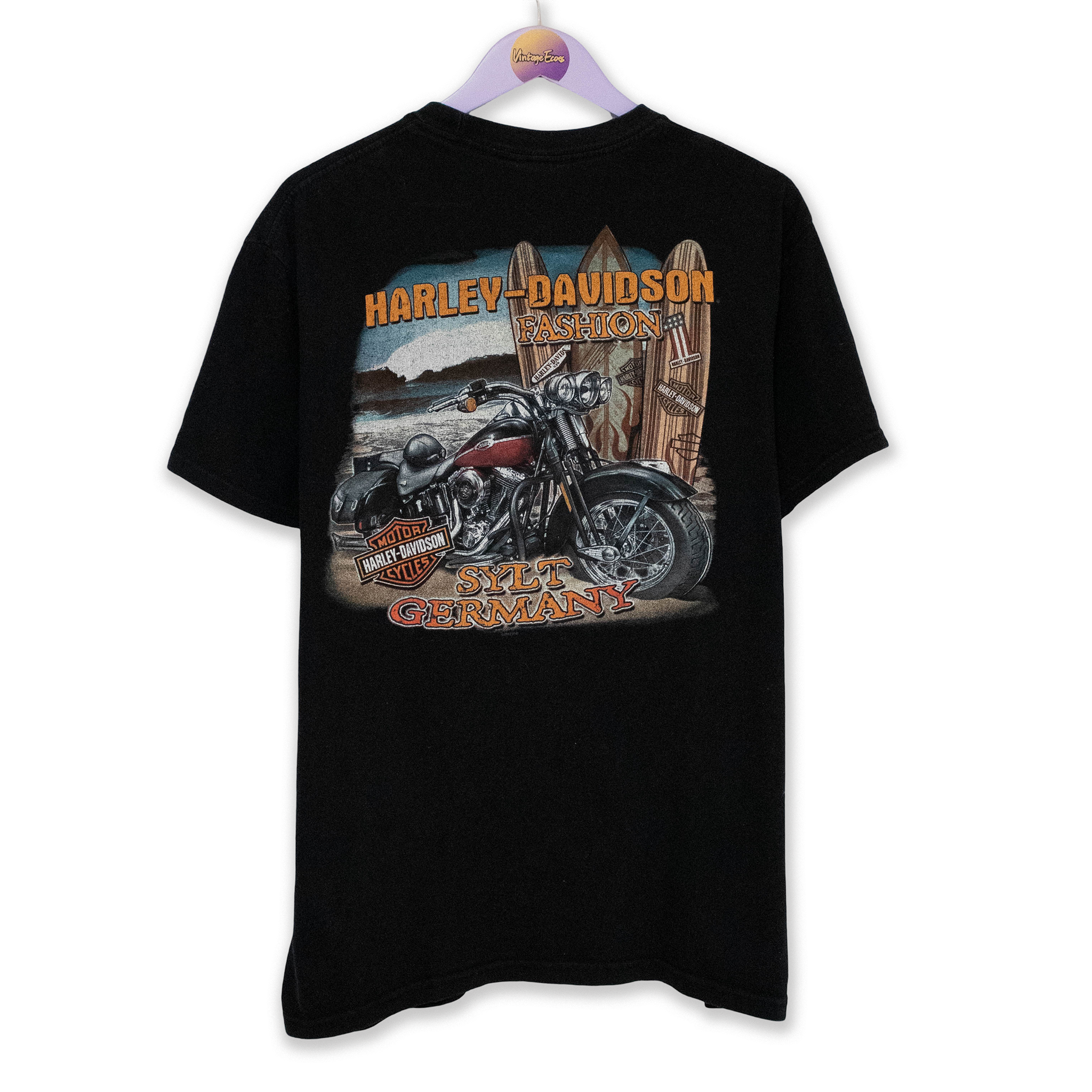 Harley Davidson Sylt Vintage Black Printed T-Shirt - Men's Size L Harley Davidson Sylt Vintage Black Printed T-Shirt - Men's Size L