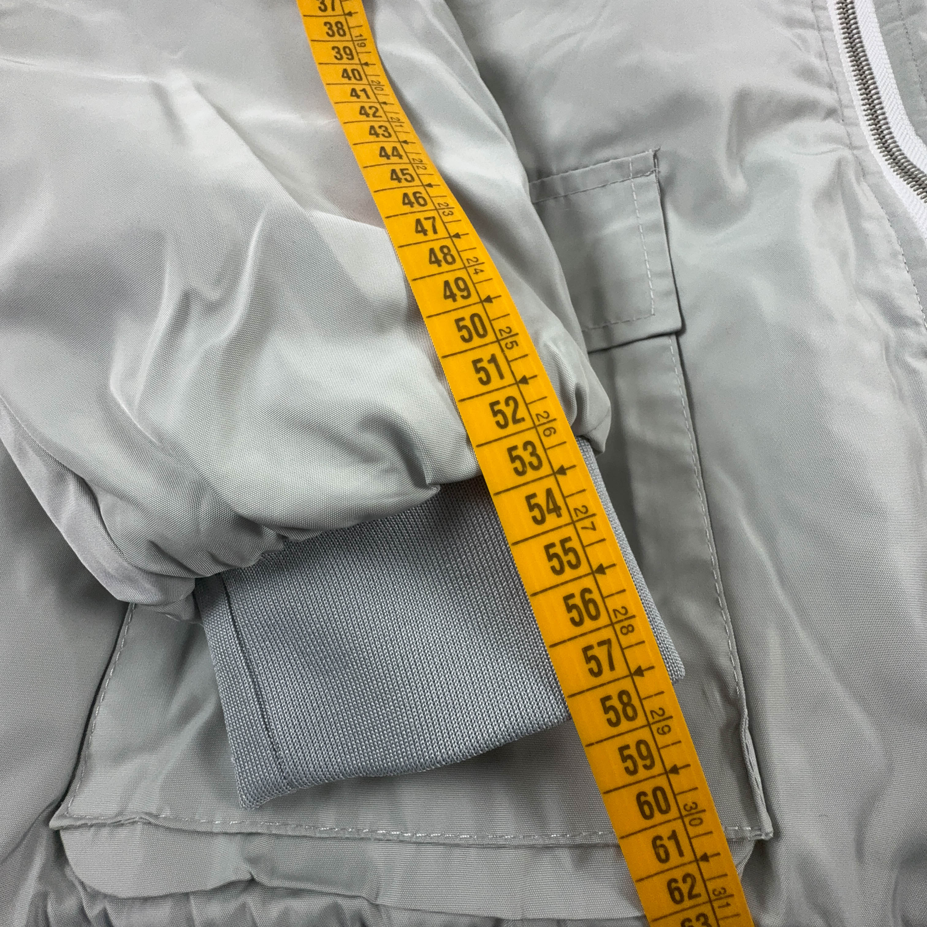 Bomber foderato Nasa grigio con zip stampe e ricamo - Taglia L uomo