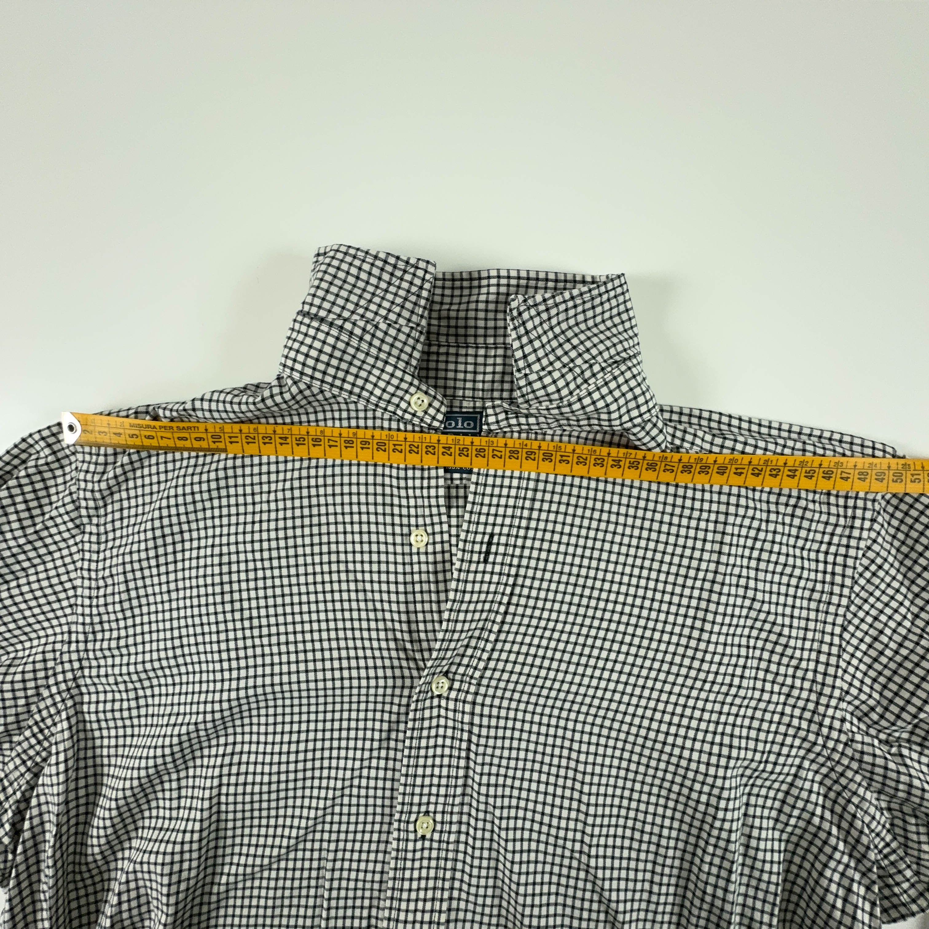 Camicia Ralph Lauren a quadri grigia e bianca - Taglia L uomo