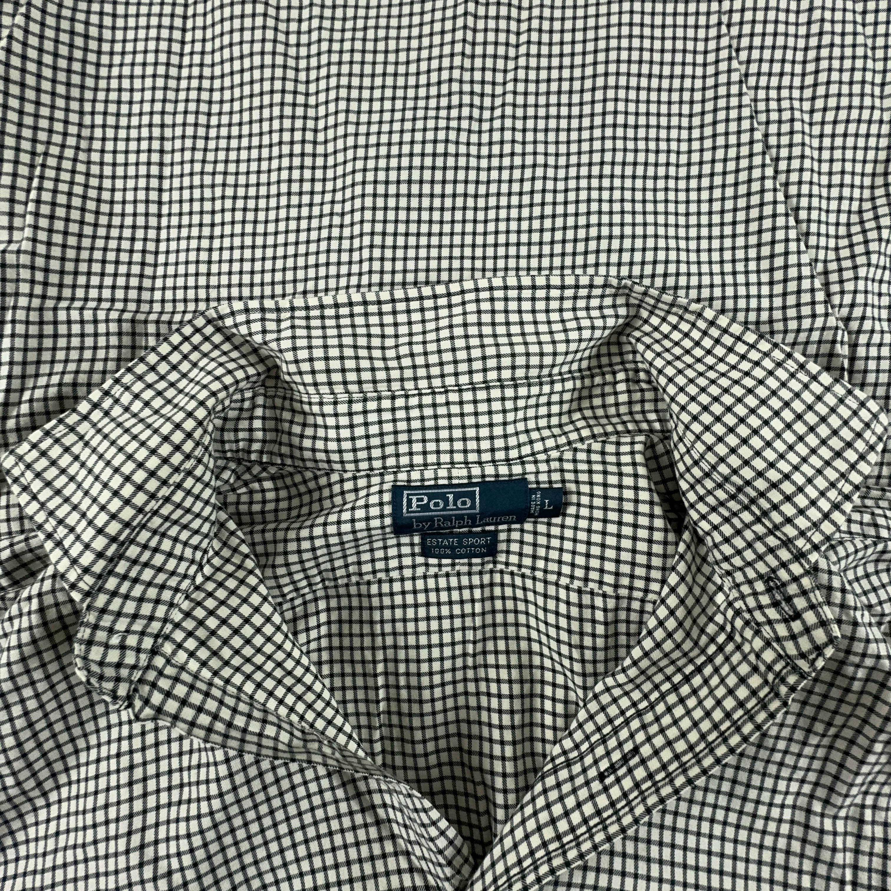 Camicia Ralph Lauren a quadri grigia e bianca - Taglia L uomo