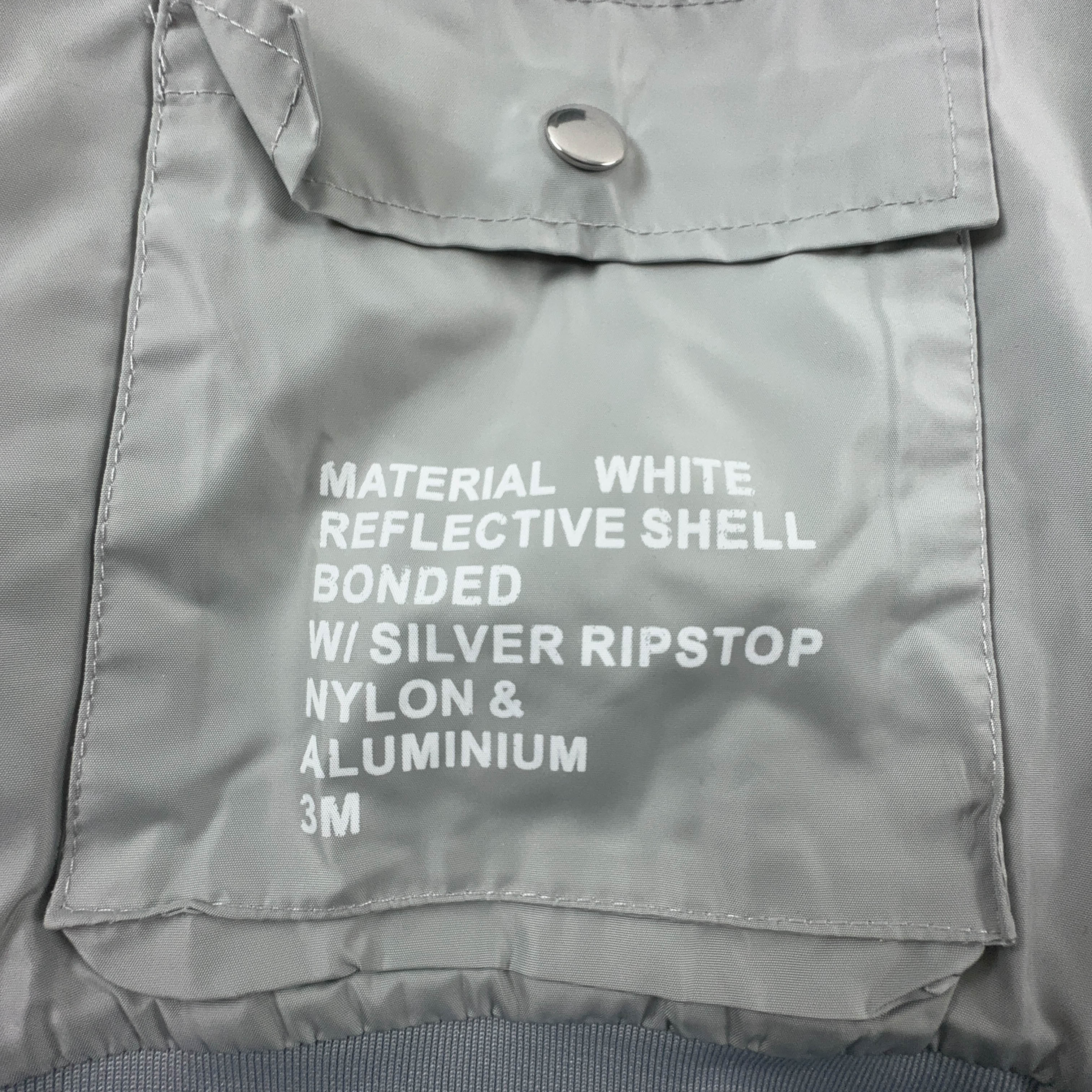 Bomber foderato Nasa grigio con zip stampe e ricamo - Taglia L uomo