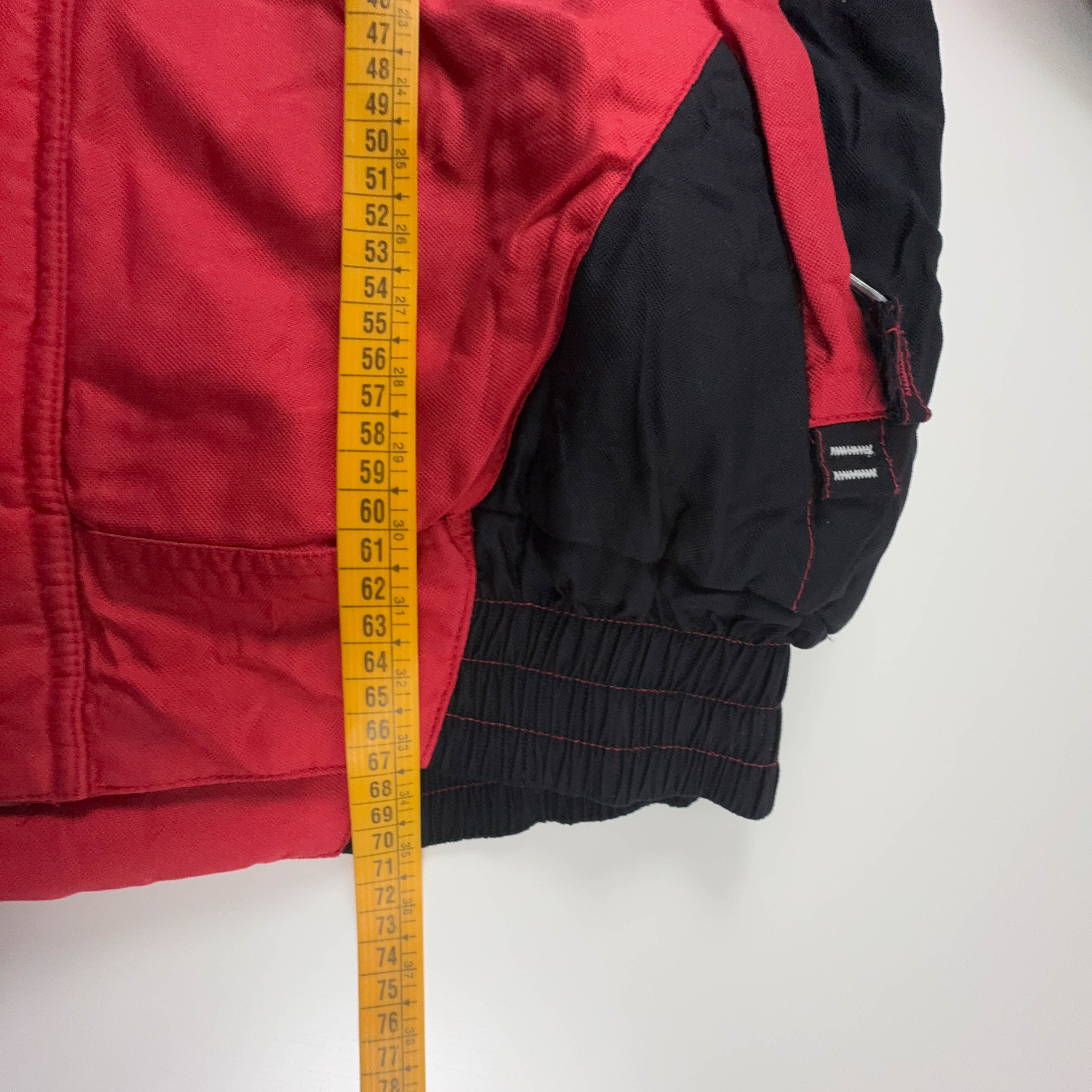 Giacca invernale Colmar Vintage rossa e nera con bottoni e cappuccio anni 00 - Taglia 52 uomo