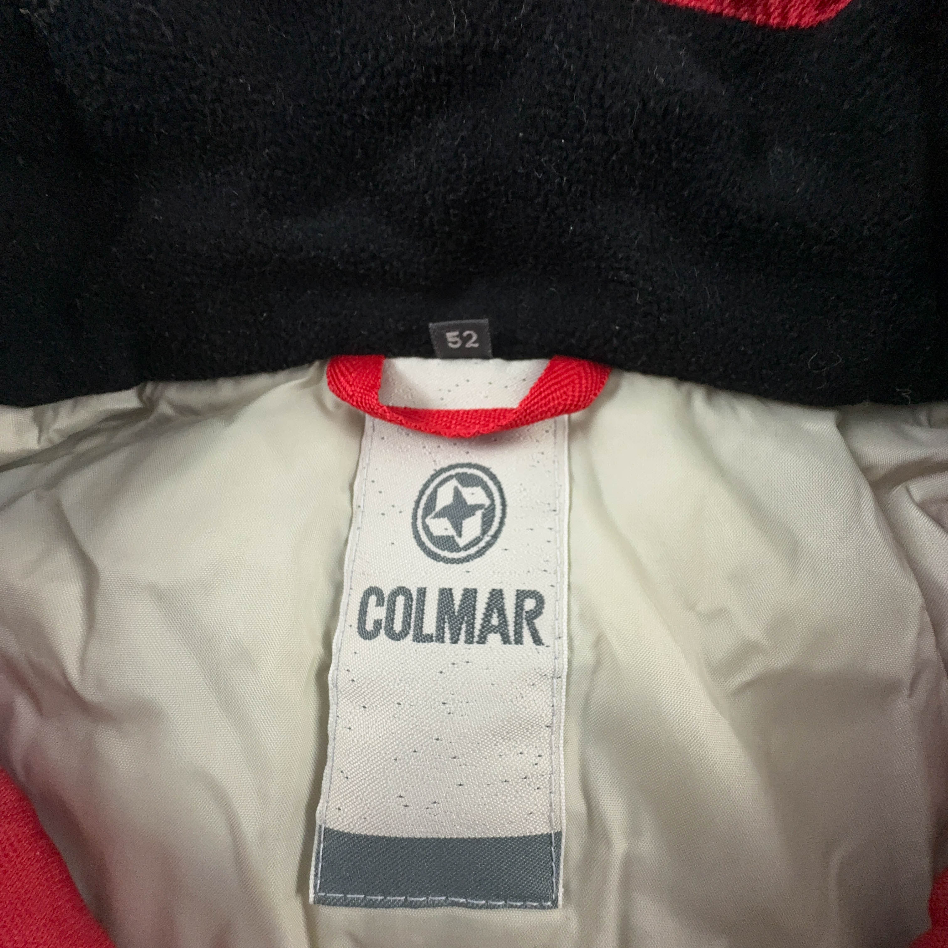 Giacca invernale Colmar Vintage rossa e nera con bottoni e cappuccio anni 00 - Taglia 52 uomo