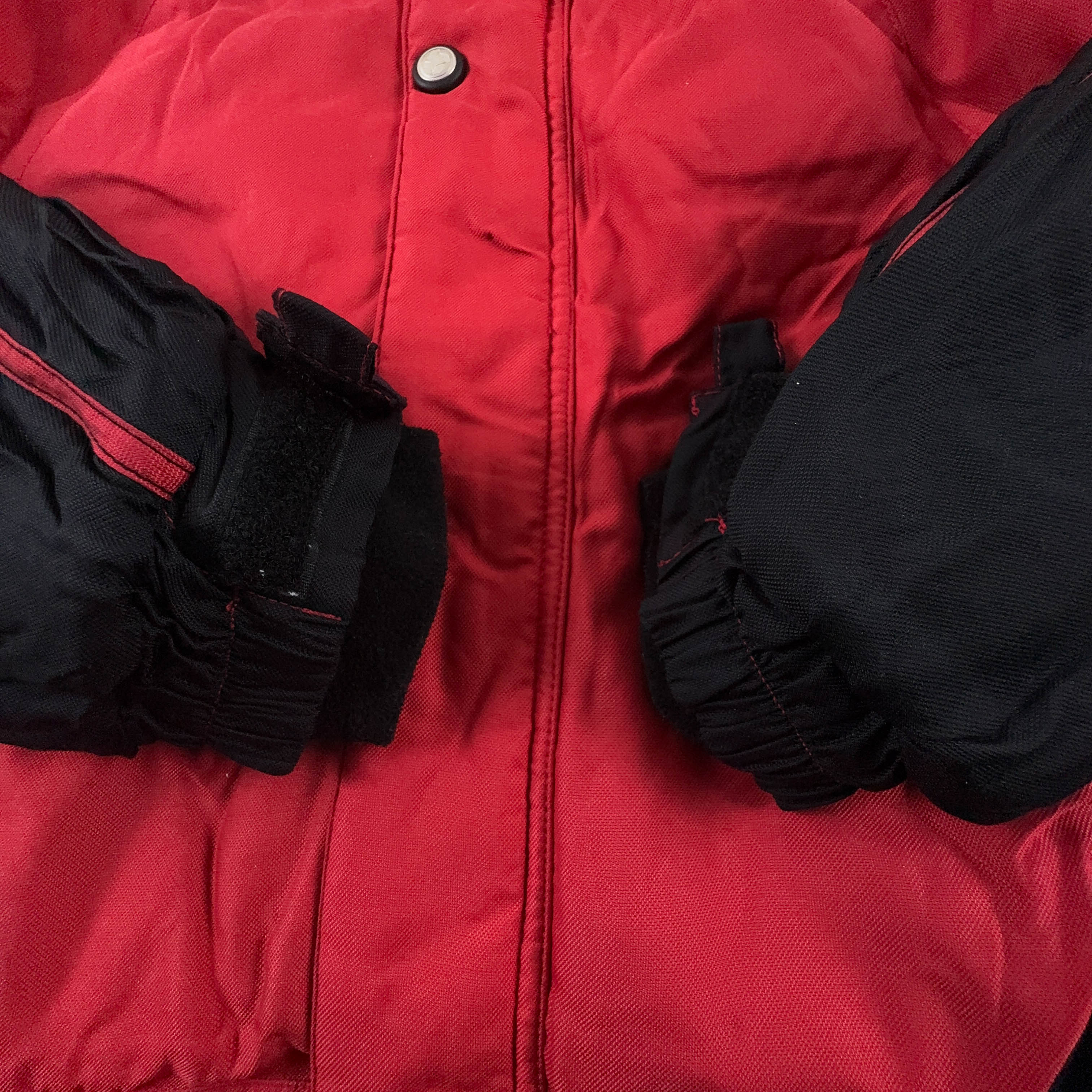 Giacca invernale Colmar Vintage rossa e nera con bottoni e cappuccio anni 00 - Taglia 52 uomo