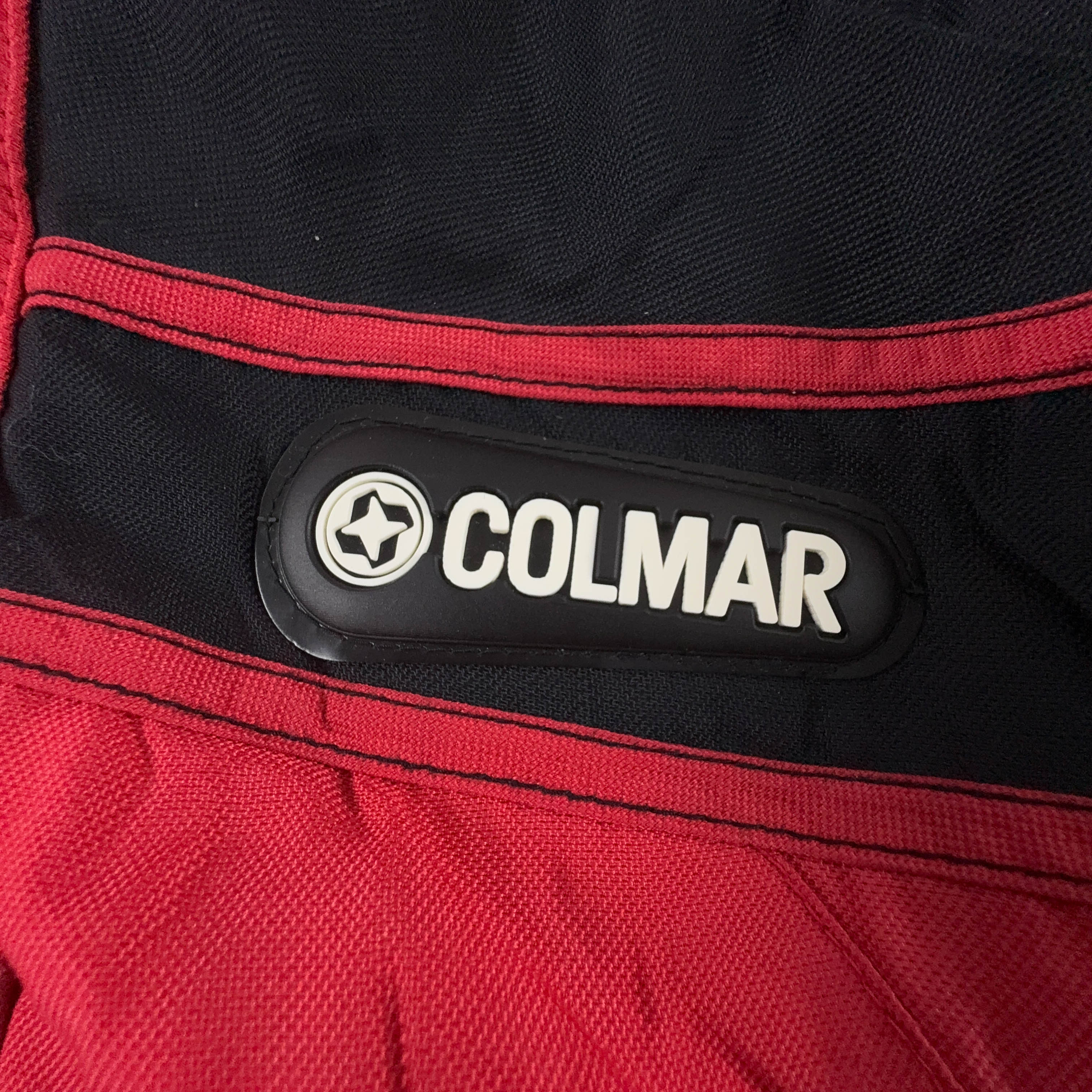 Giacca invernale Colmar Vintage rossa e nera con bottoni e cappuccio anni 00 - Taglia 52 uomo