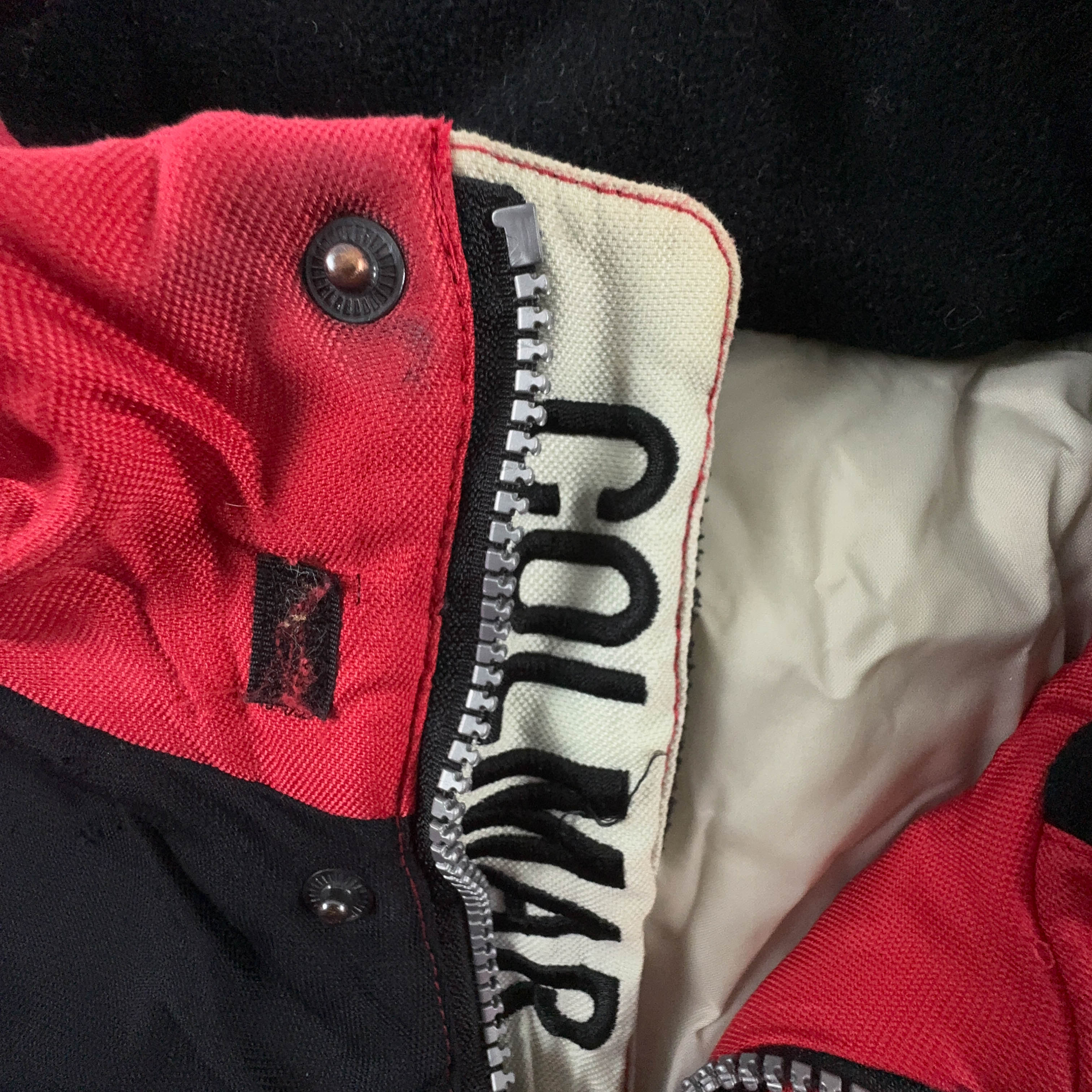 Giacca invernale Colmar Vintage rossa e nera con bottoni e cappuccio anni 00 - Taglia 52 uomo