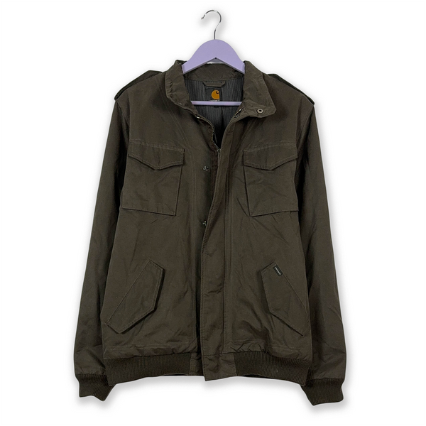 Giacca Carhartt Scooter Jacket marrone con zip e tasche - Taglia L uomo