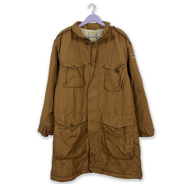 Giacca Napapijri Vintage lunga Parka marrone con tasche - Taglia XL uomo