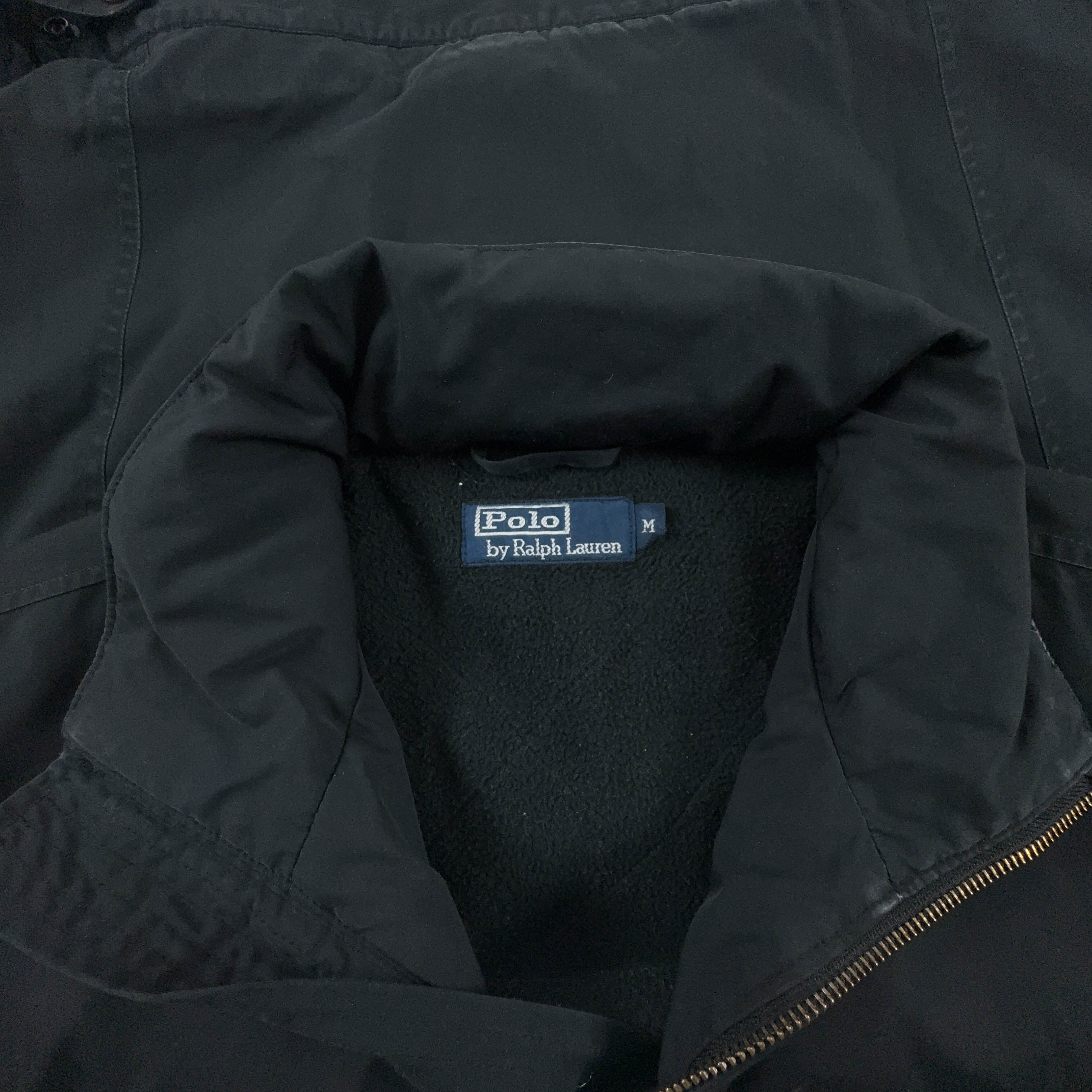 Giacca invernale Ralph Lauren nera con zip e cappuccio - Taglia M uomo