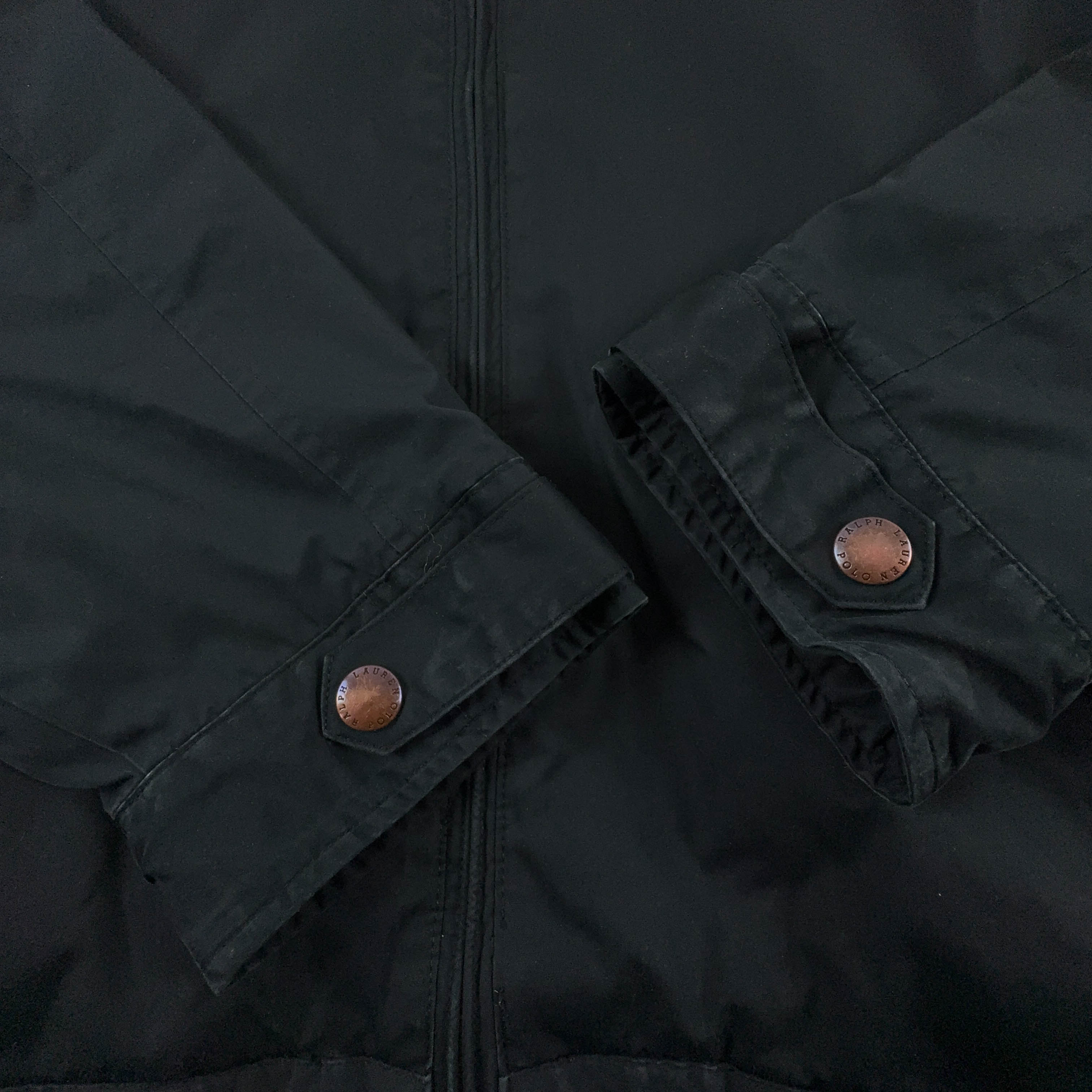 Giacca invernale Ralph Lauren nera con zip e cappuccio - Taglia M uomo