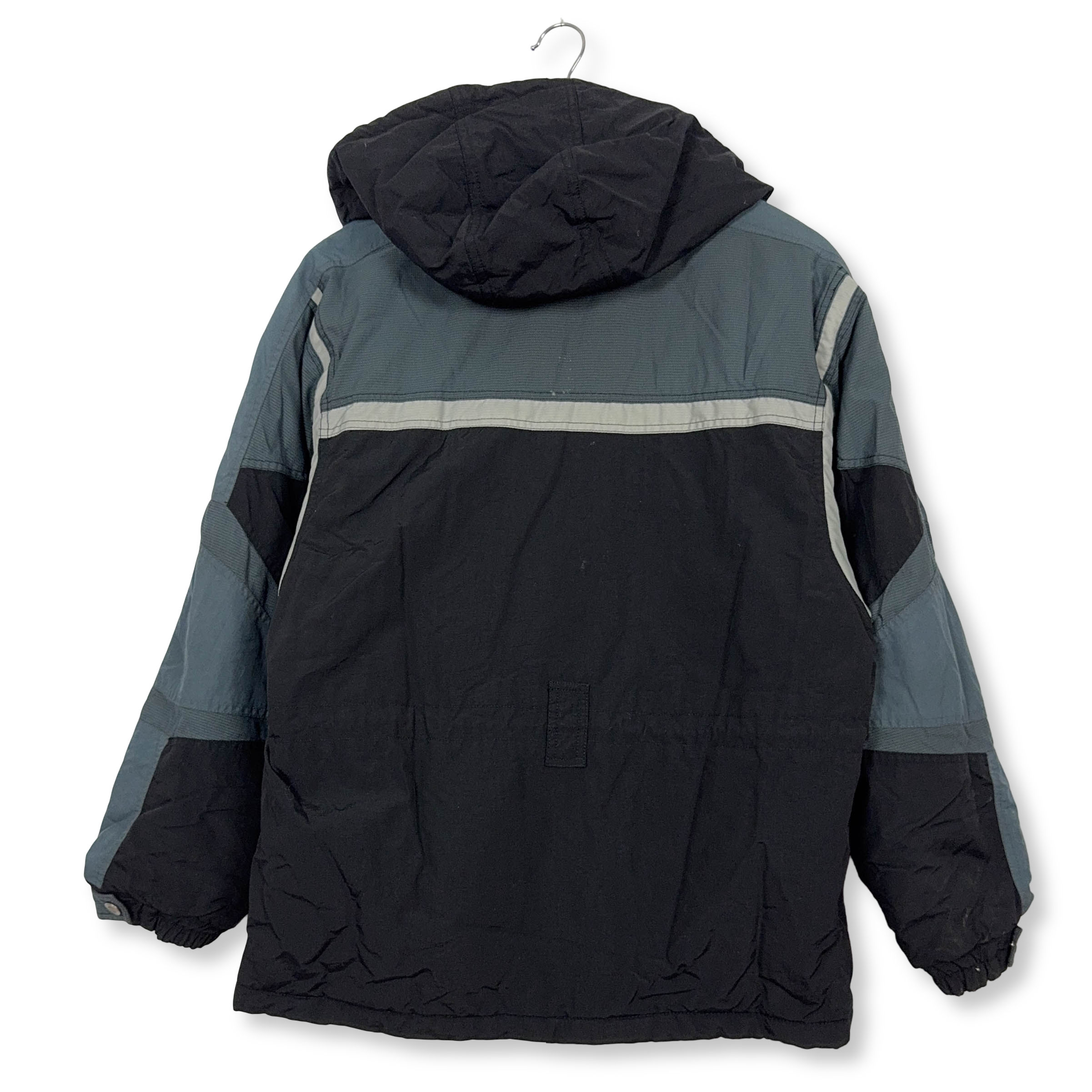 Giacca invernale Colmar Vintage blu e nera con bottoni e cappuccio anni 90 - Taglia I44 uomo