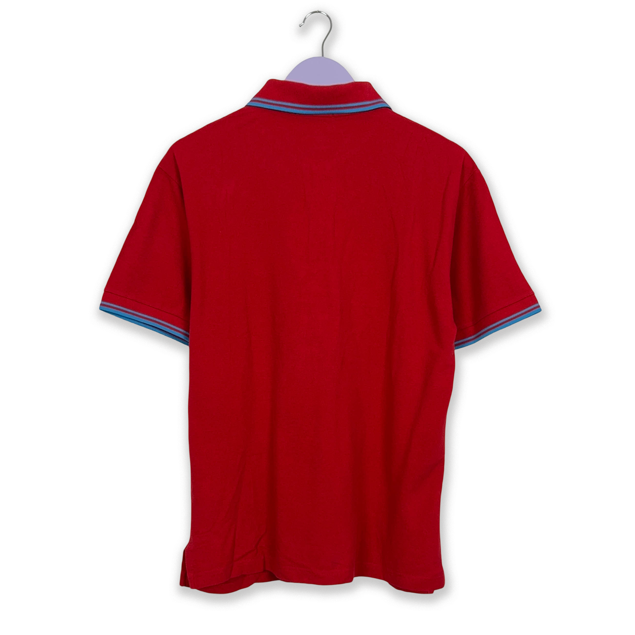 Fred Perry Polo Shirt Red with Blue Details - Size 42