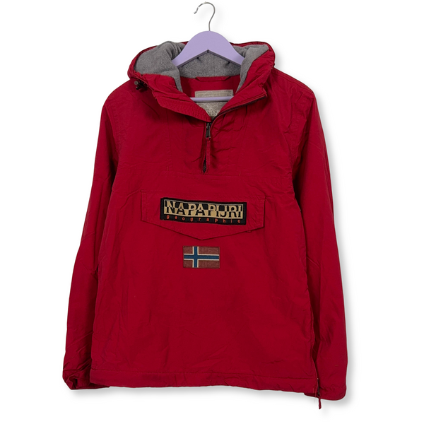 Giubbotto invernale Napapijri rosso con cappuccio e tasca frontale - Taglia XS uomo