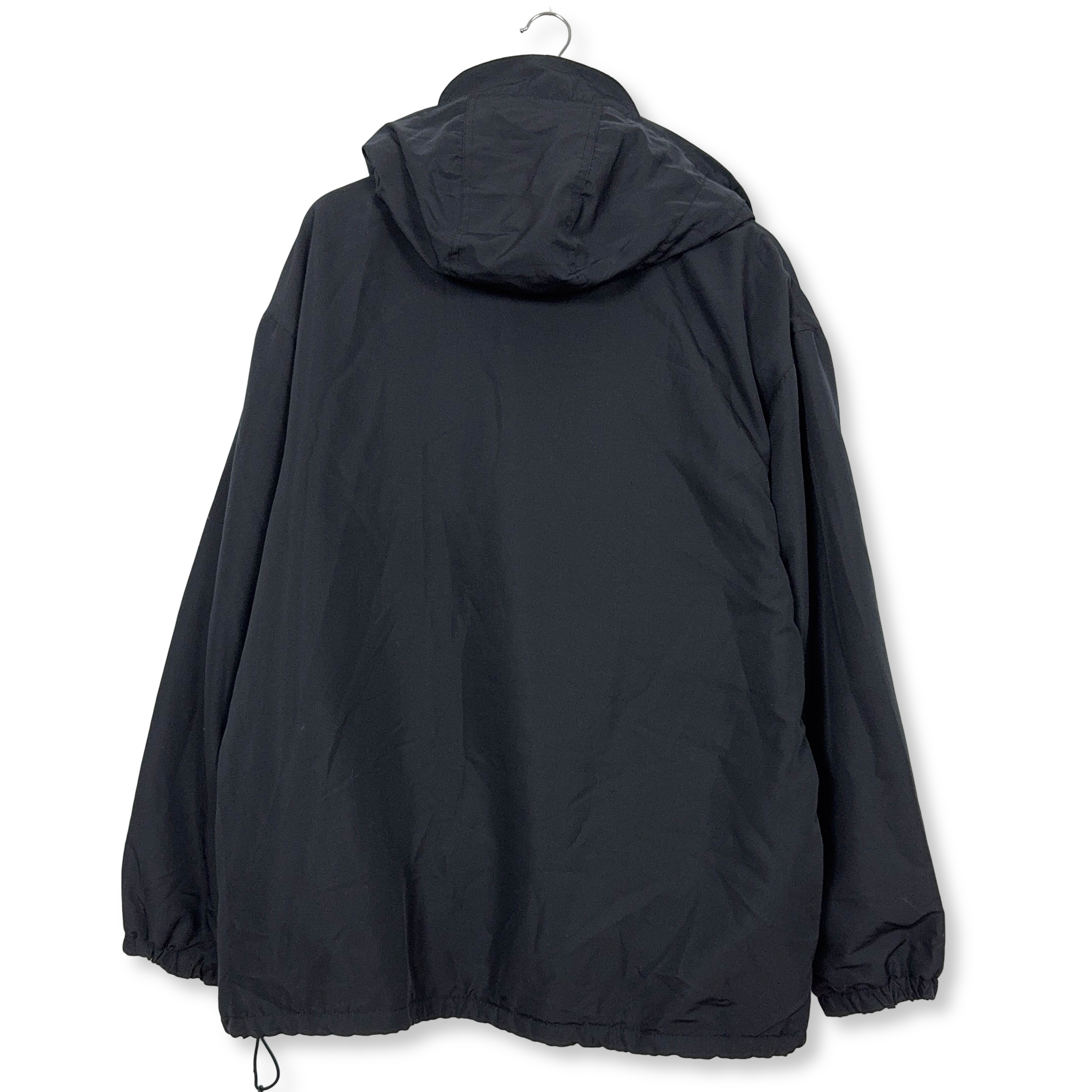 Giacca invernale Kappa Vintage Double Face nera e beige con cappuccio pile interno - Taglia L/XL uomo