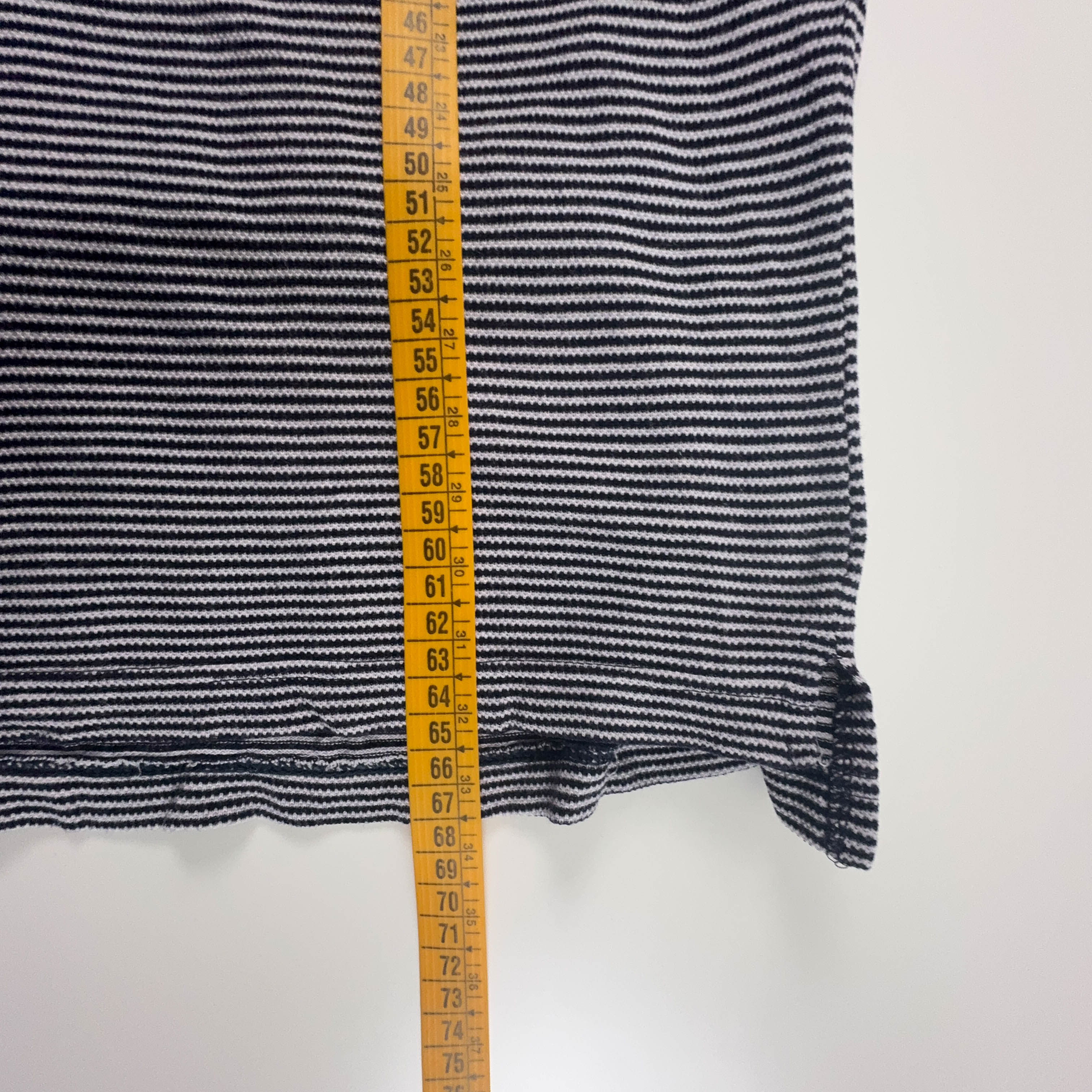 Lacoste Polo Shirt in White and Dark Blue Stripes - Men's Size 5