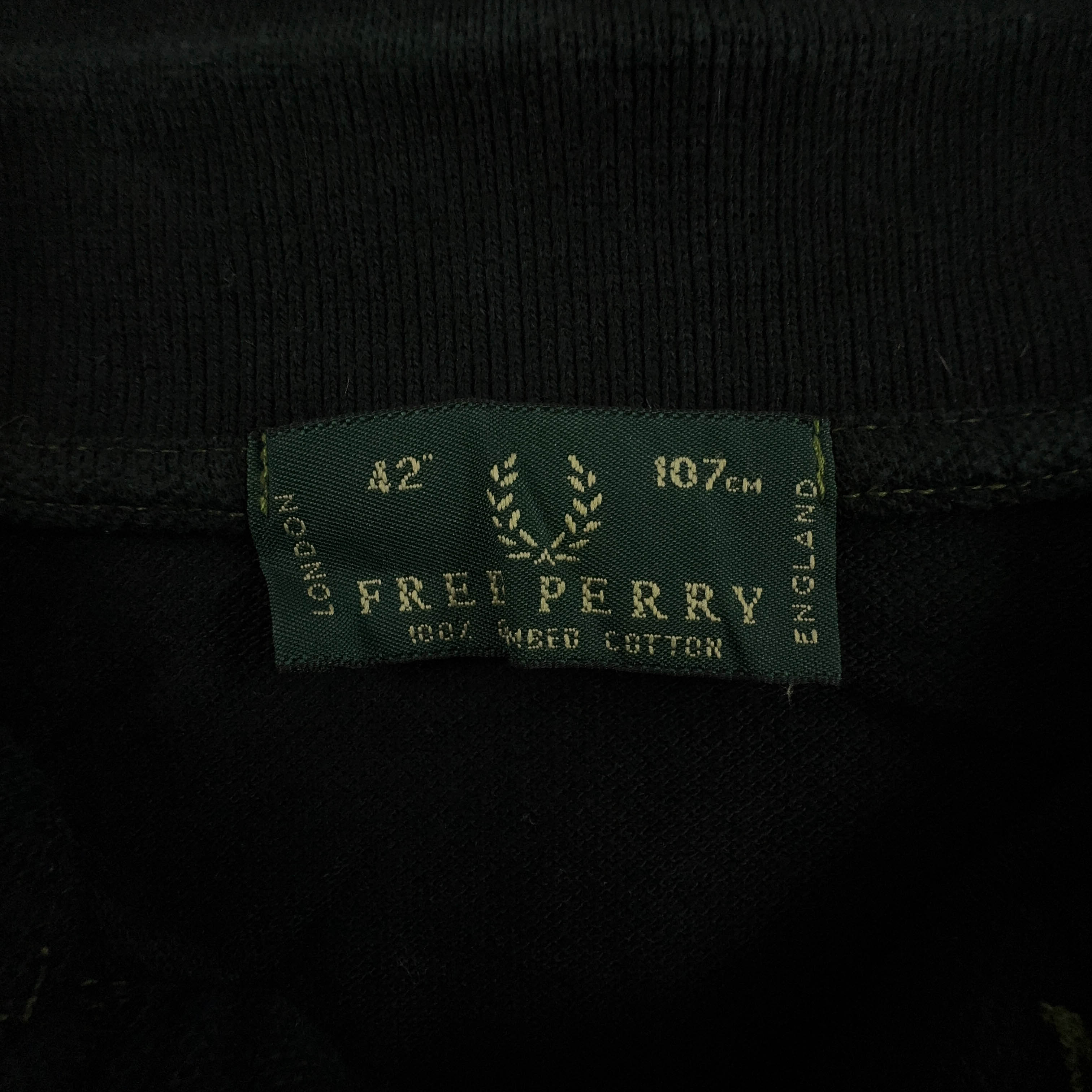 Fred Perry Polo Shirt Black Solid - Size 42