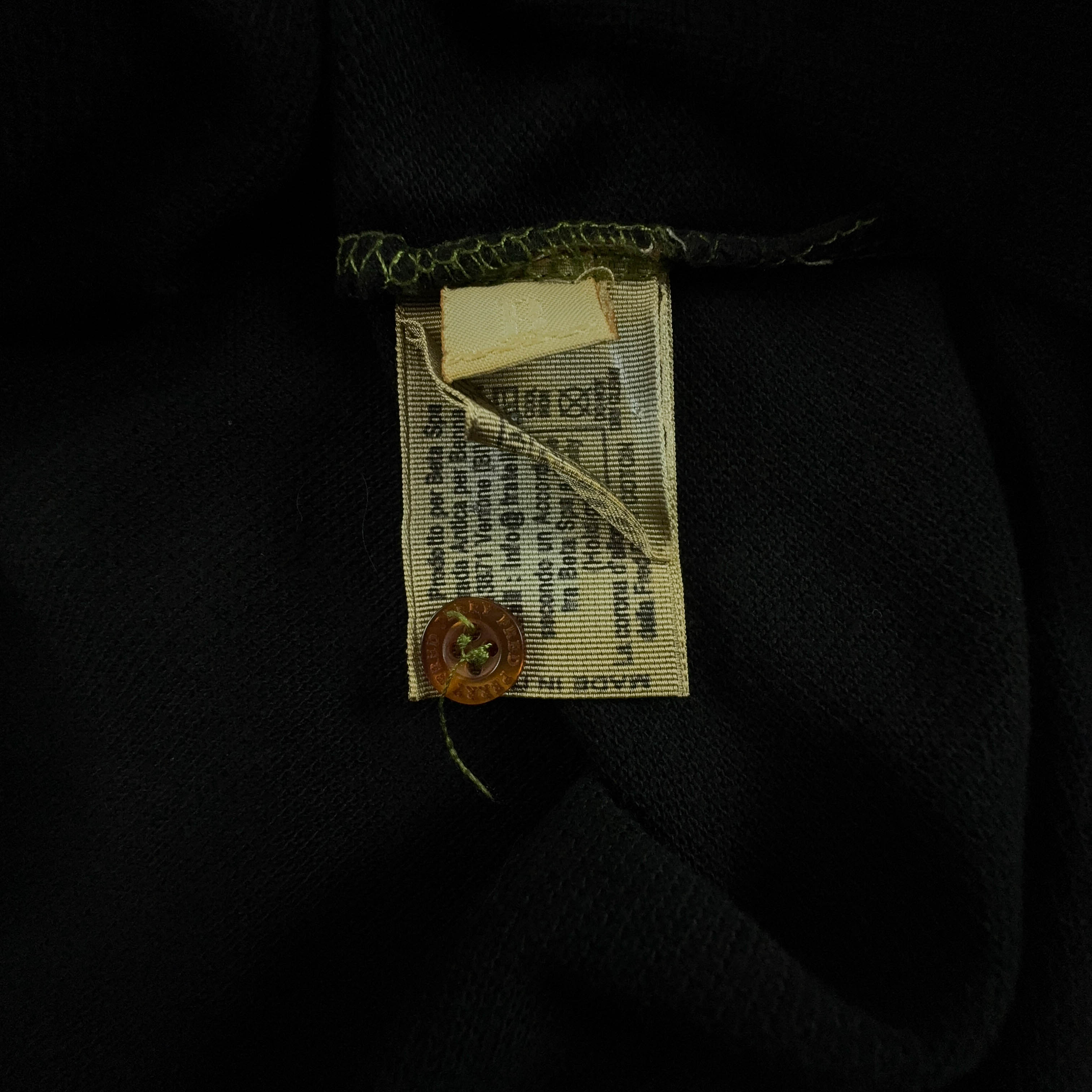 Fred Perry Polo Shirt Black Solid - Size 42