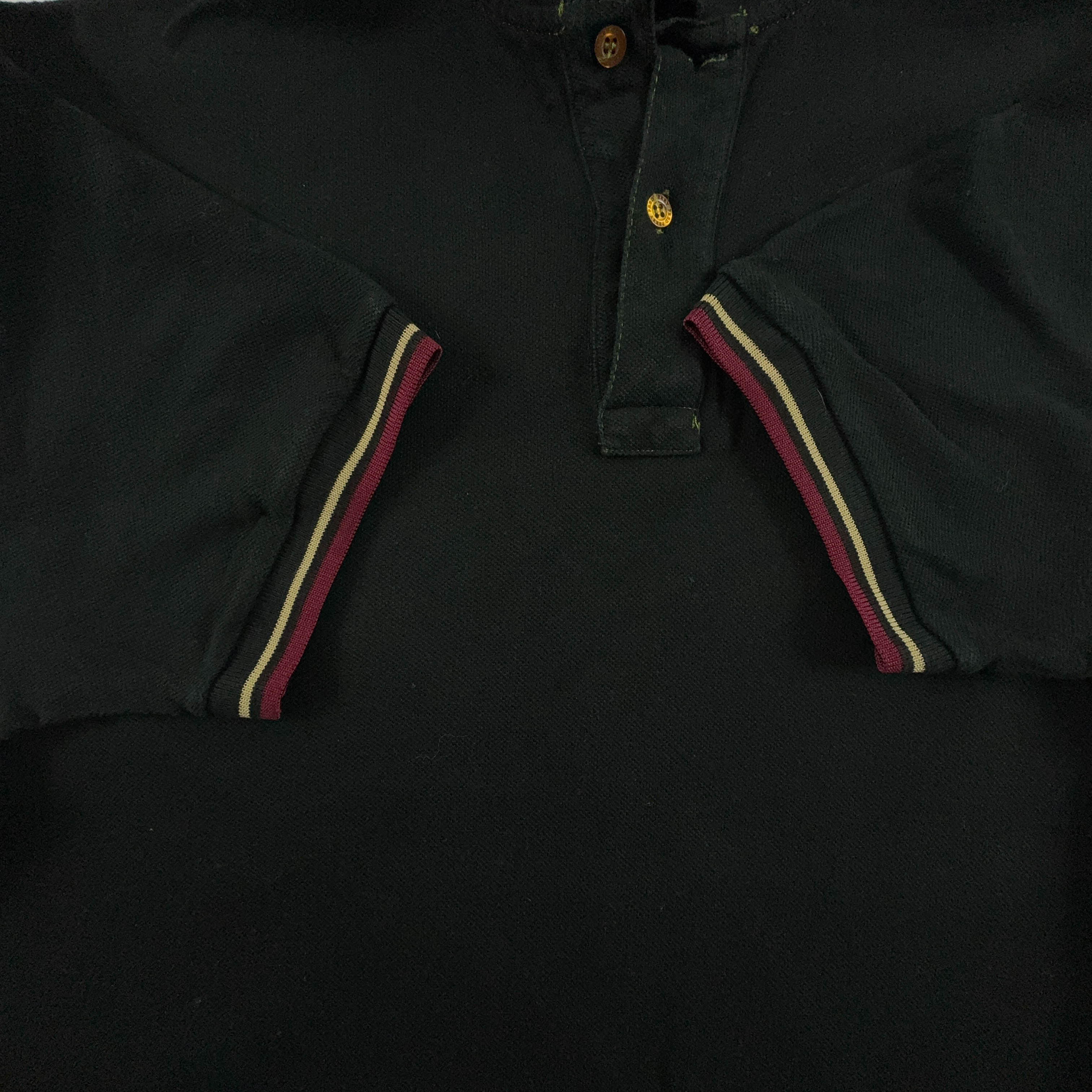 Fred Perry Polo Shirt Black Solid - Size 42