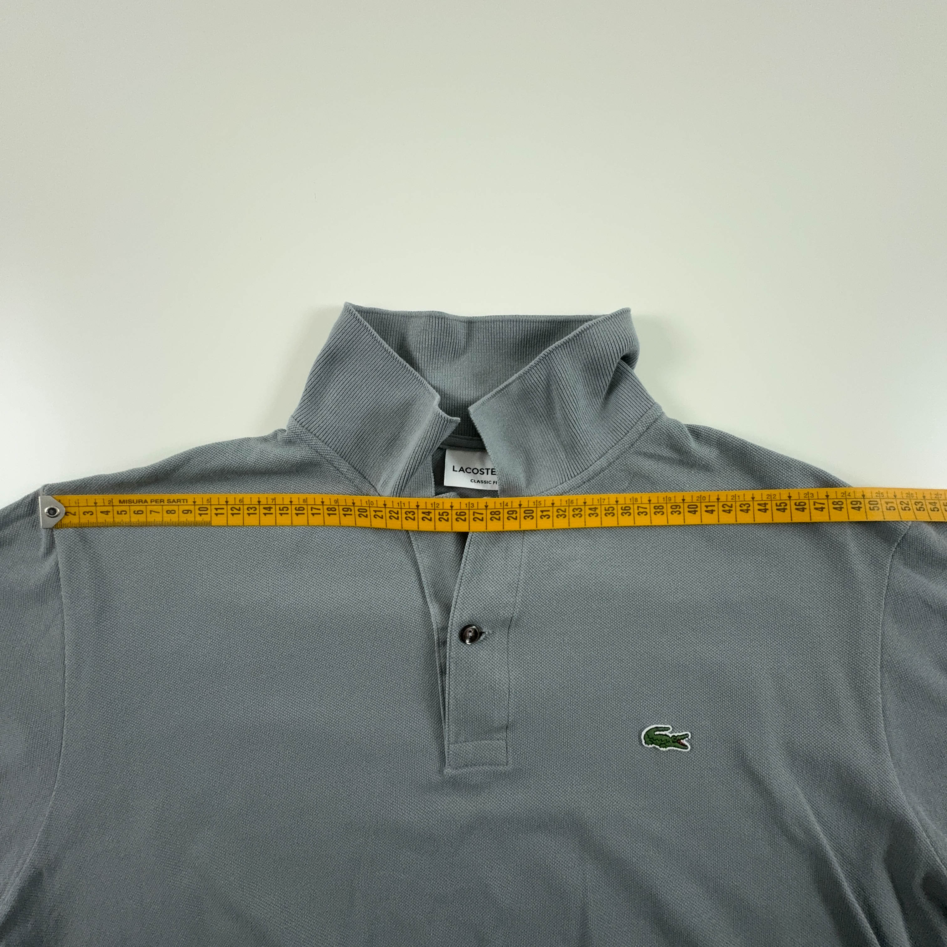 Lacoste Polo Shirt Solid Grey - Size 6 Men