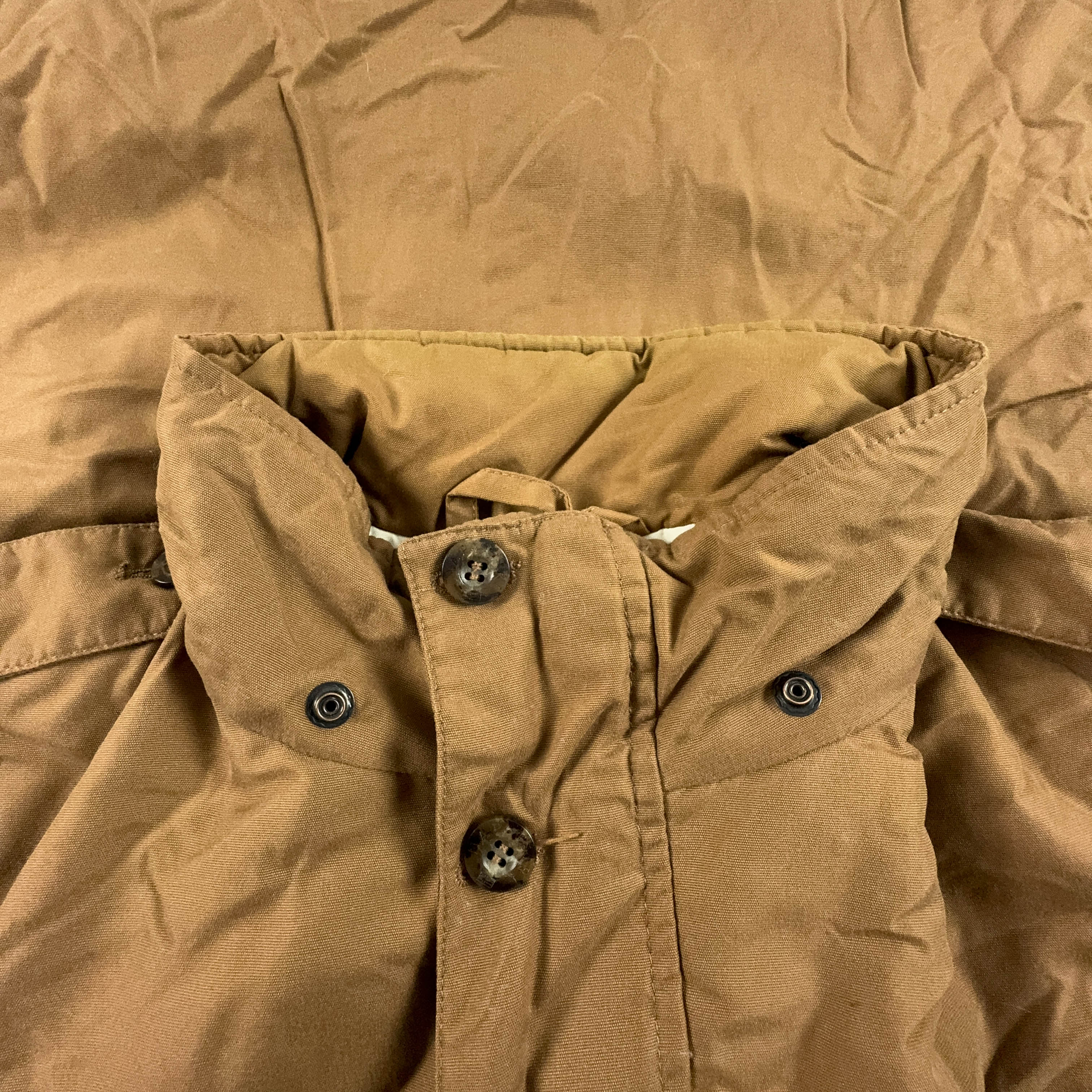 Giacca Napapijri Vintage lunga Parka marrone con tasche - Taglia XL uomo