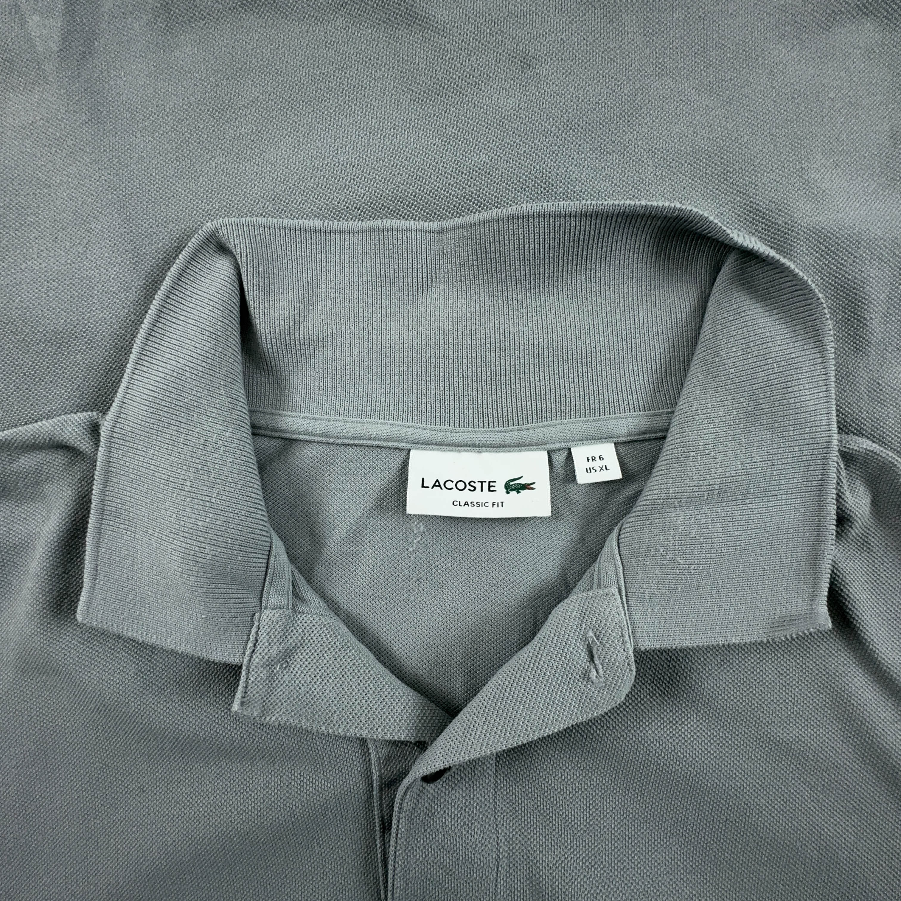 Lacoste Polo Shirt Solid Grey - Size 6 Men