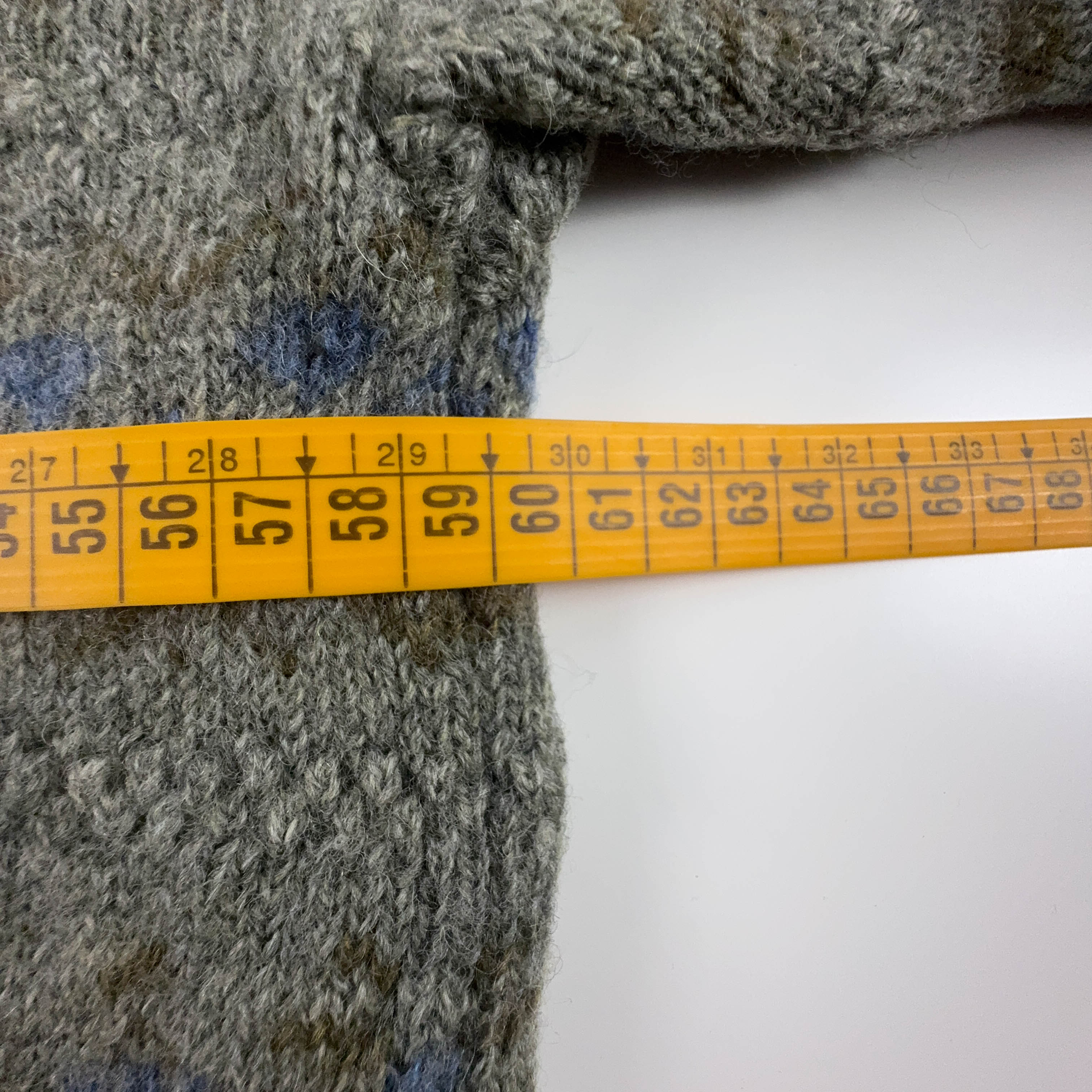 Maglione Vintage verde girocollo a fantasia 100% lana anni 80 90 - Taglia XL uomo