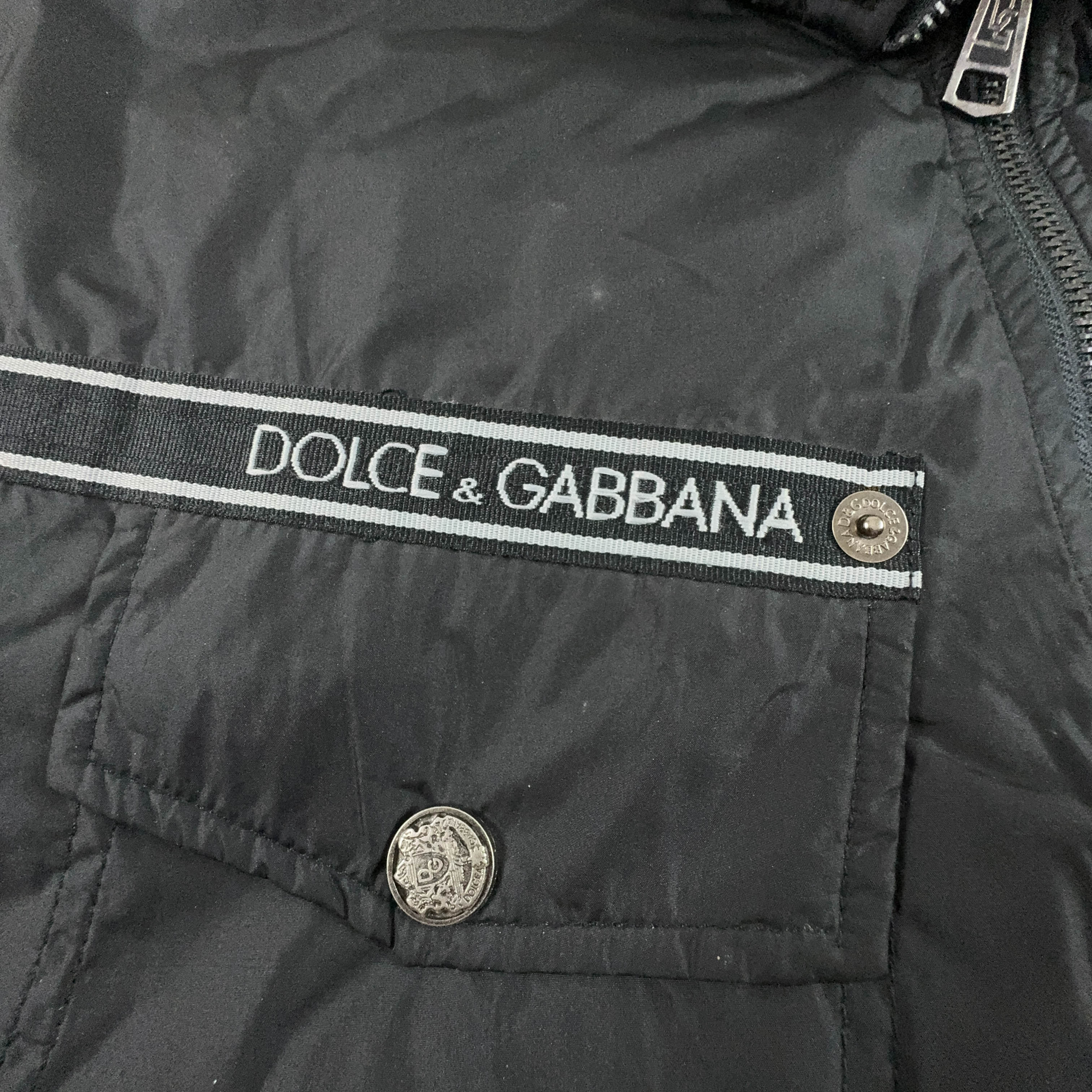 Giacca D&G Vintage nera con tasche e zip - Taglia L/XL uomo