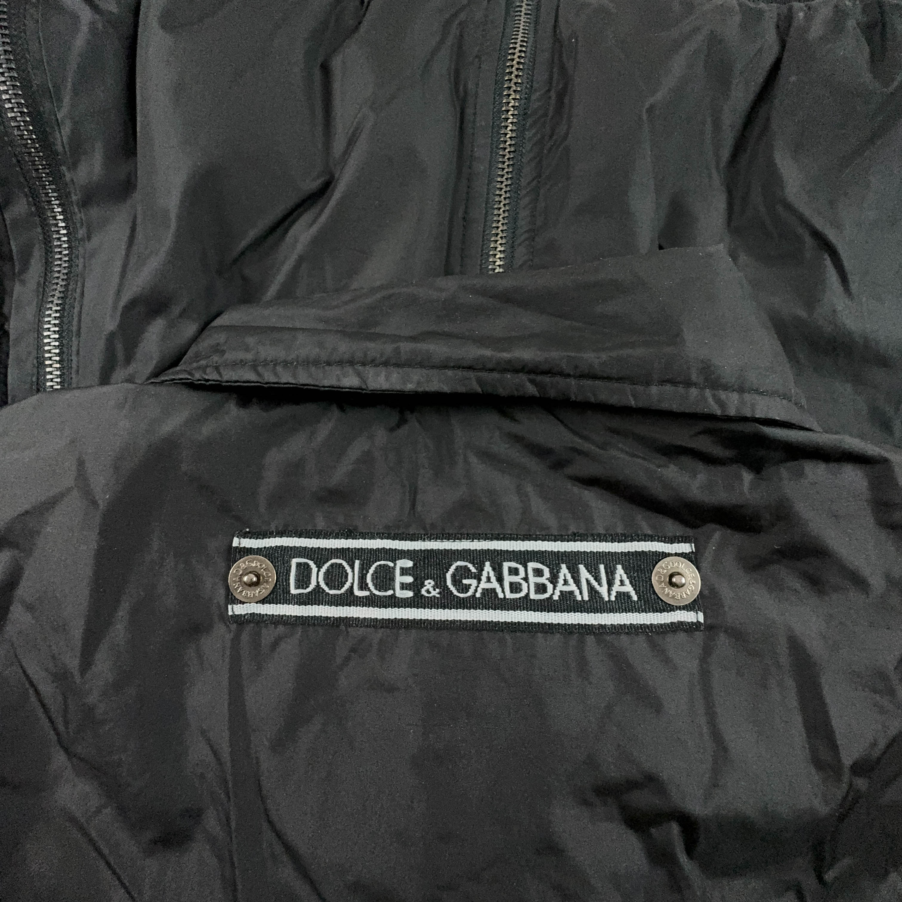 Giacca D&G Vintage nera con tasche e zip - Taglia L/XL uomo