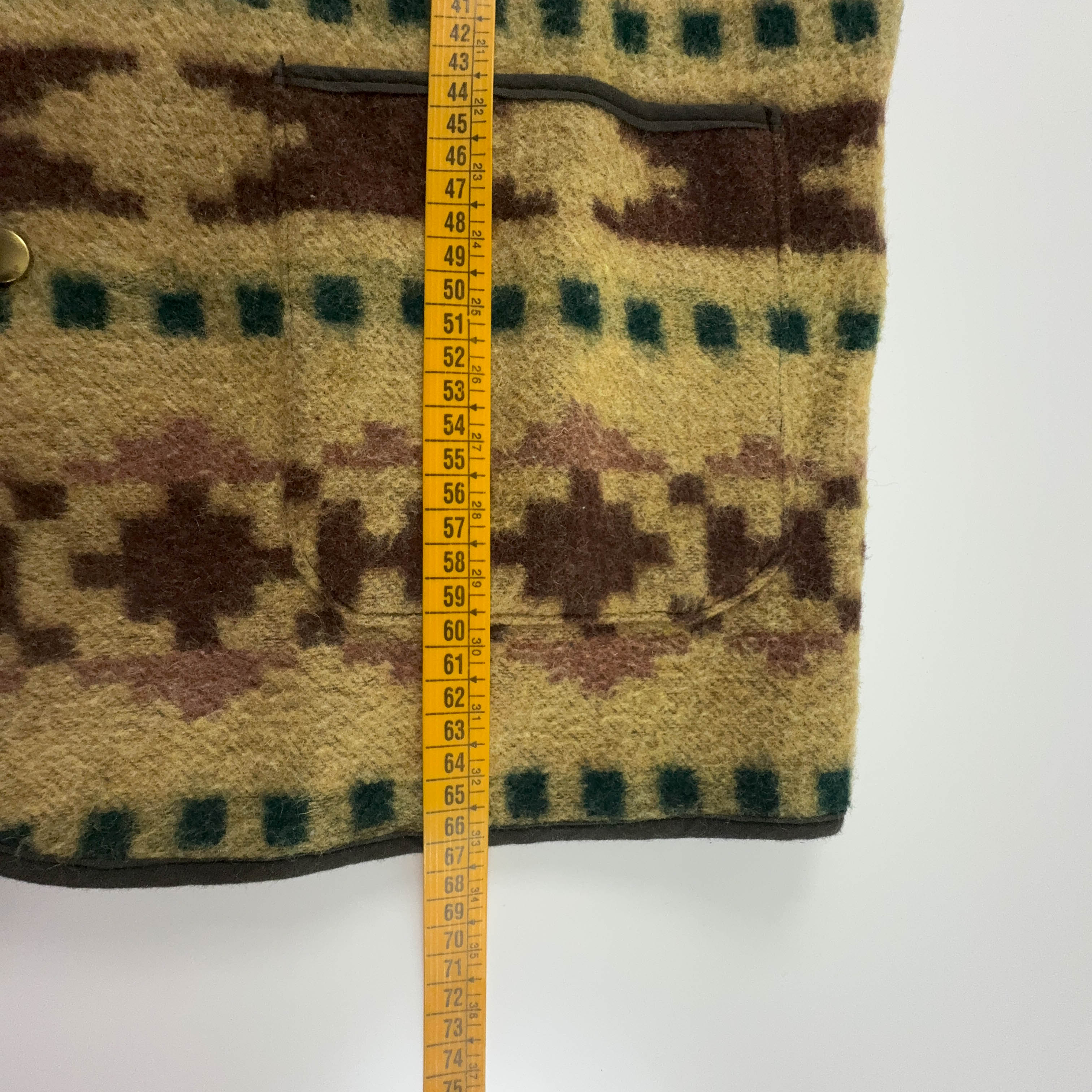 Gilet Vintage misto lana giallo e marrone fantasia anni 80 90 - Taglia M/L uomo