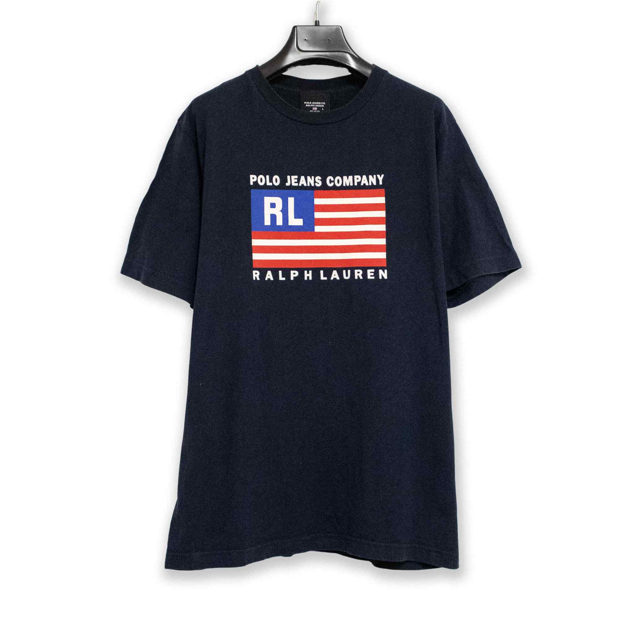 T shirt Ralph Lauren blu scura con stampa - Taglia L uomo