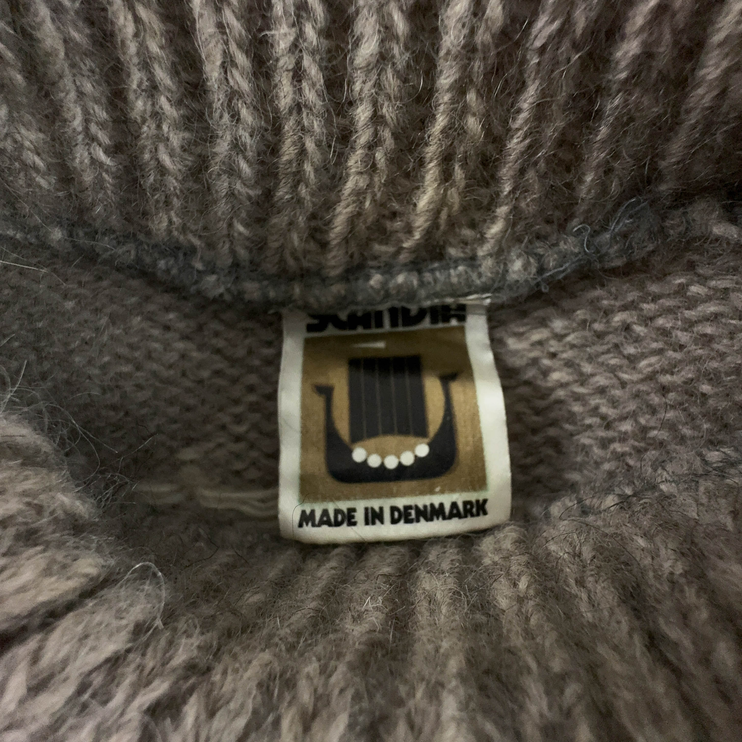 Maglione Vintage panna grigio geometrico girocollo 100% lana anni 80 90 - Taglia 52 uomo