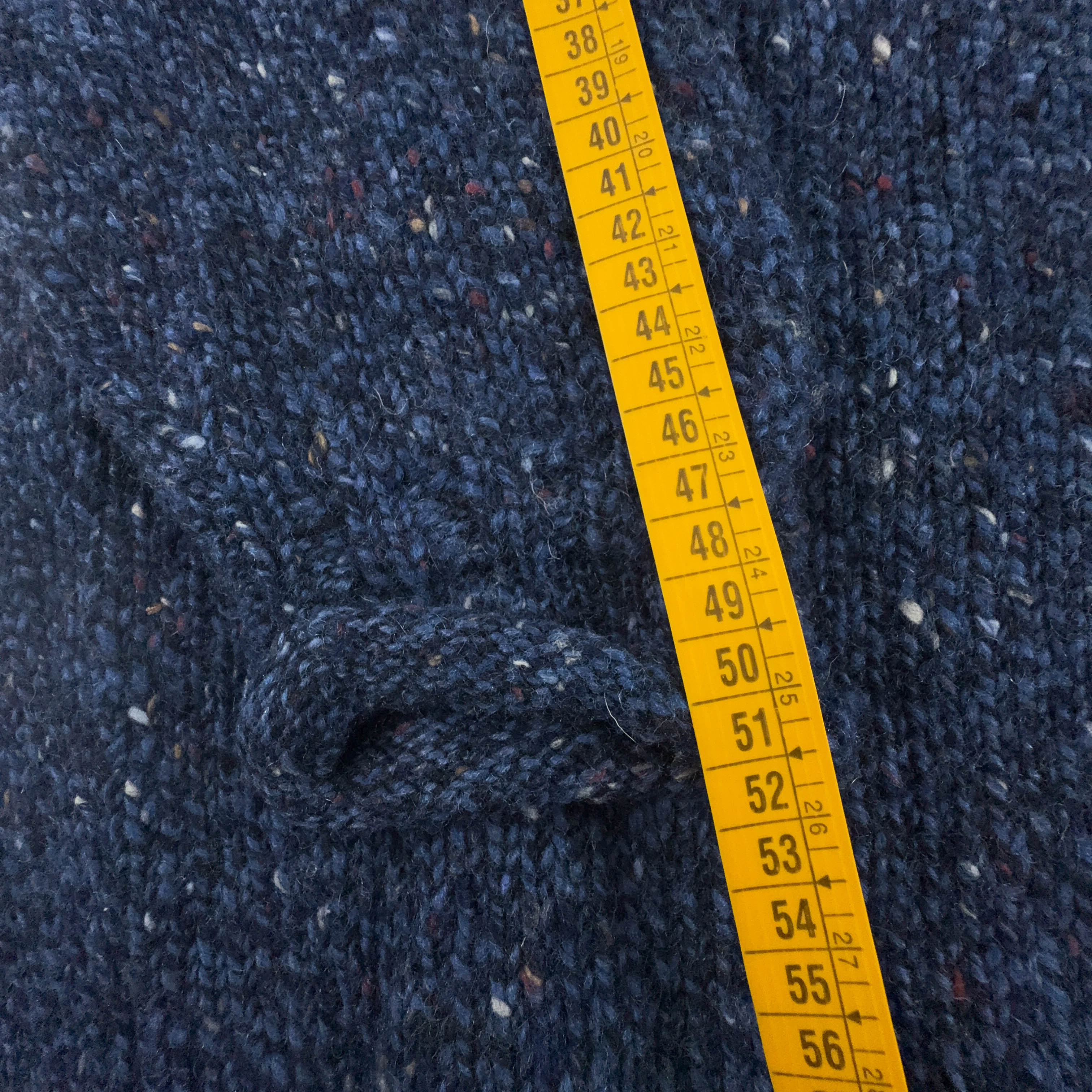 Maglione Vintage blu scuro a girocollo 100% lana vergine - Taglia XL uomo