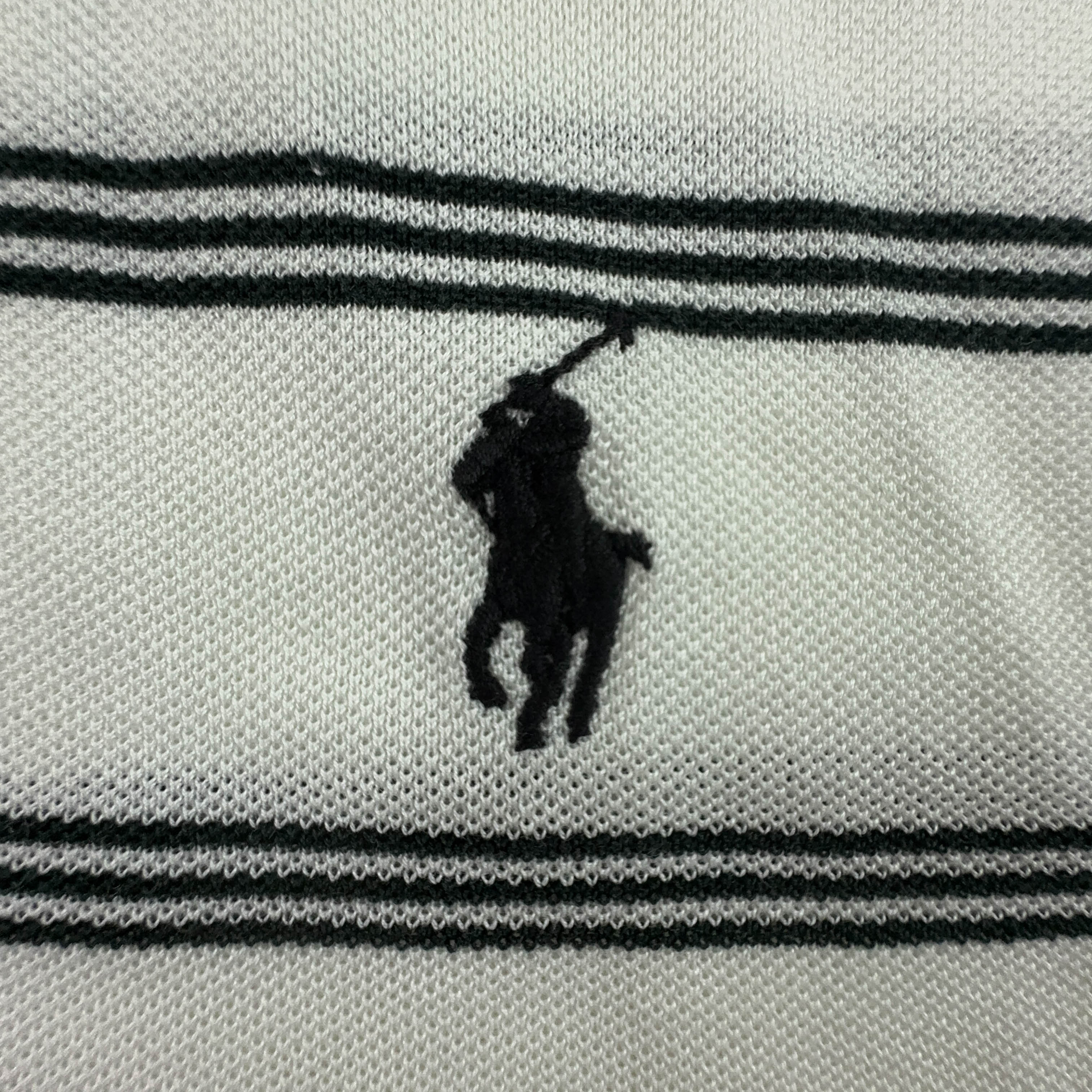 Polo Ralph Lauren White Black Stripes - Size L/XL Men