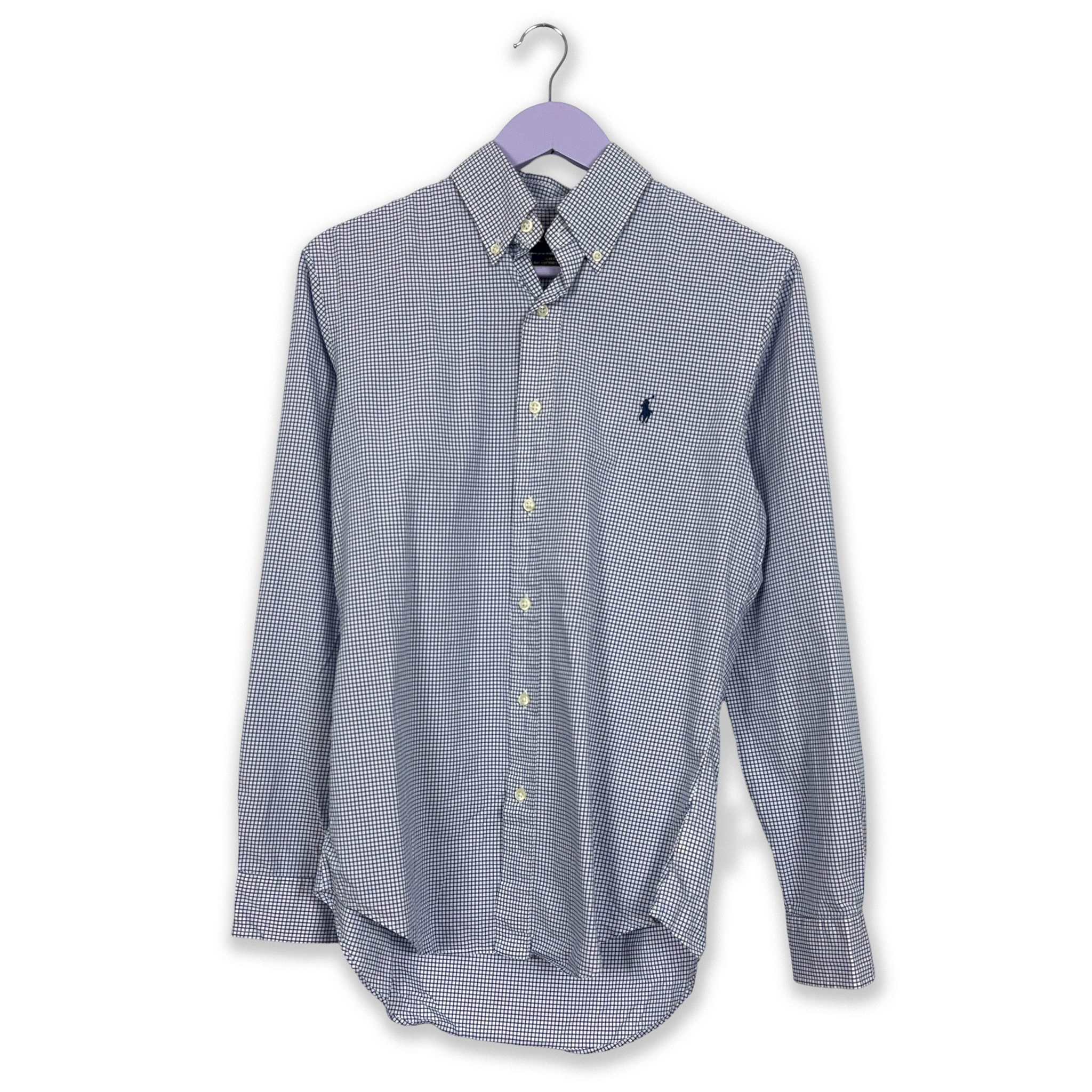 Camicia Ralph Lauren a quadri blu e bianca slim fit - Taglia S uomo