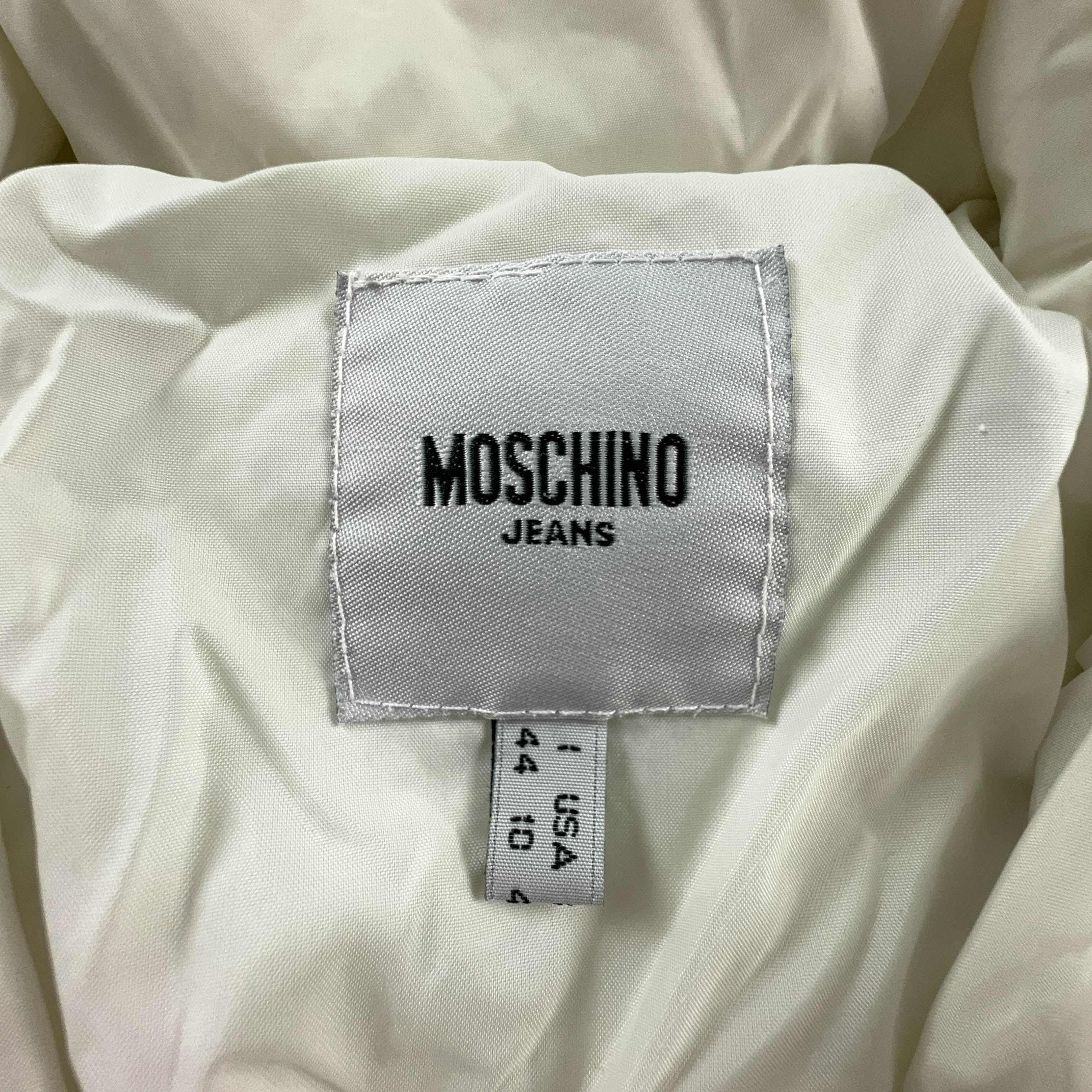 Giubbotto Moschino bianco lungo con zip - Taglia I44 donna