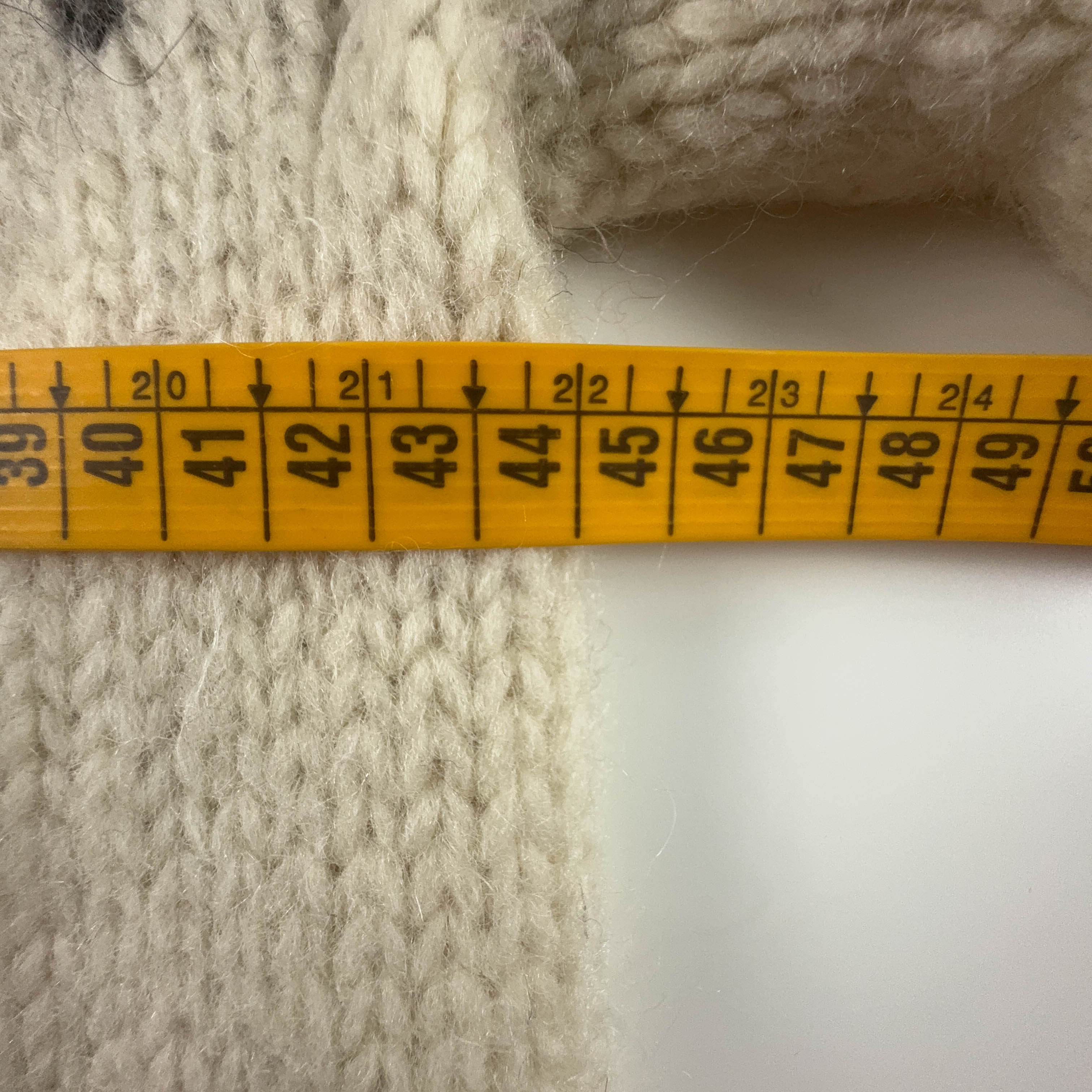 Maglione Vintage 100% lana crema e marrone girocollo anni 80 90 - Taglia XS uomo