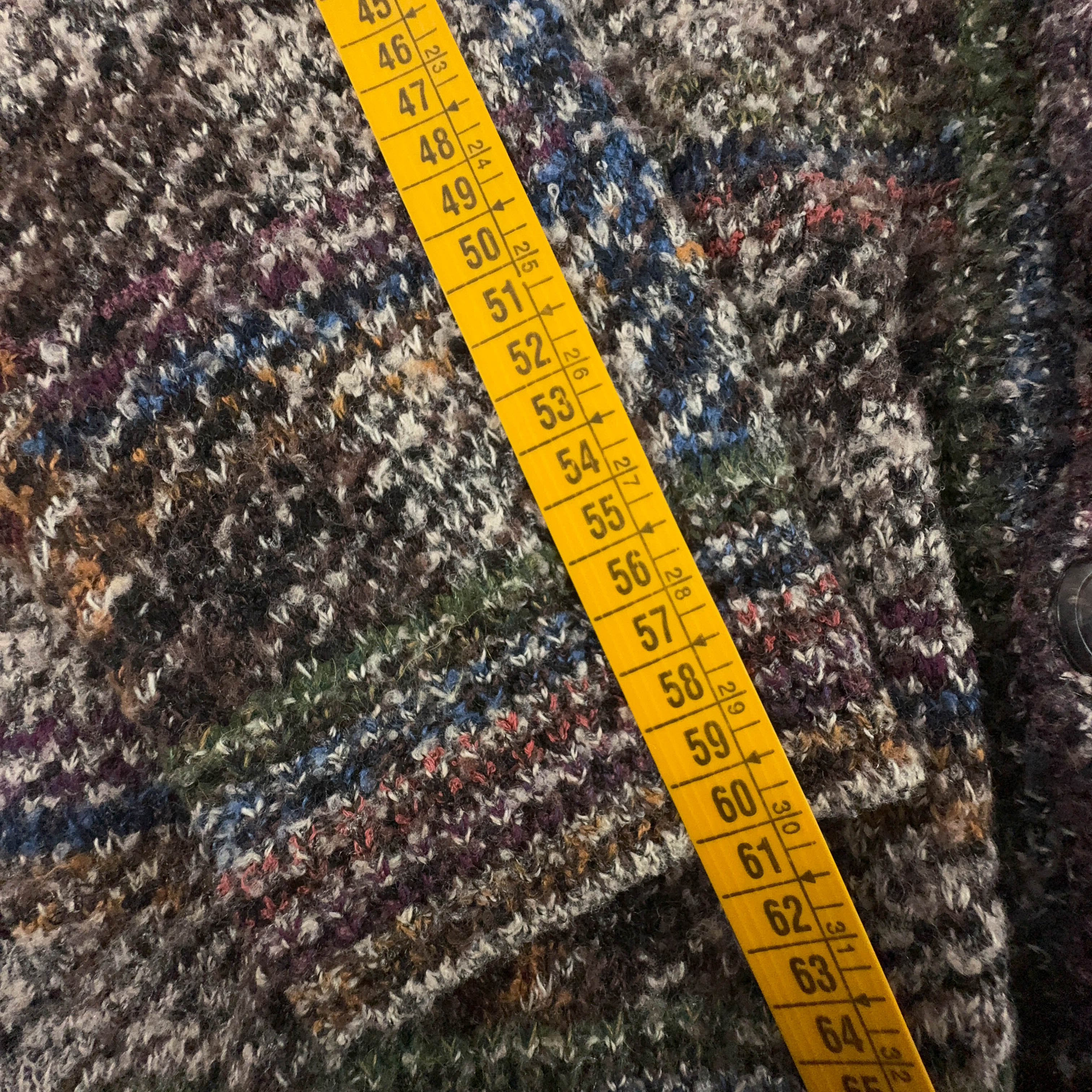 Cardigan Vintage marrone a fantasia geometrica lana e alpaca anni 80 90 - Taglia L/XL uomo