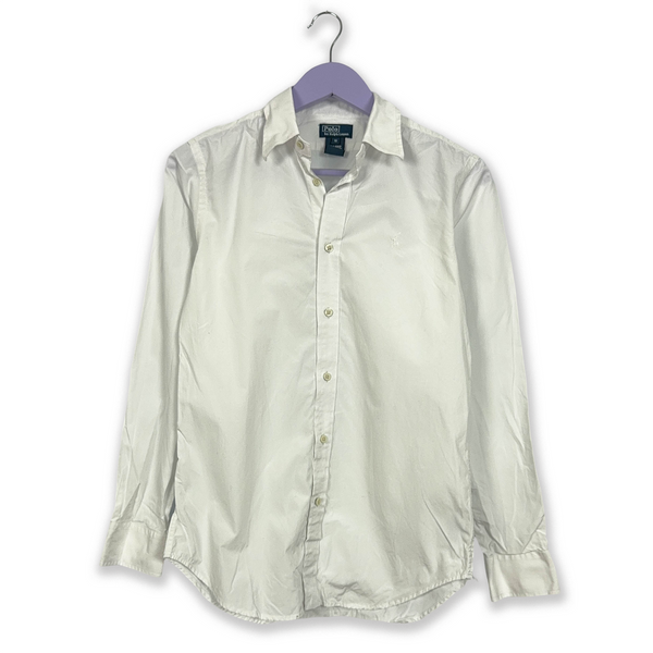 Ralph Lauren Solid White Shirt - Size S Men's CORRECT