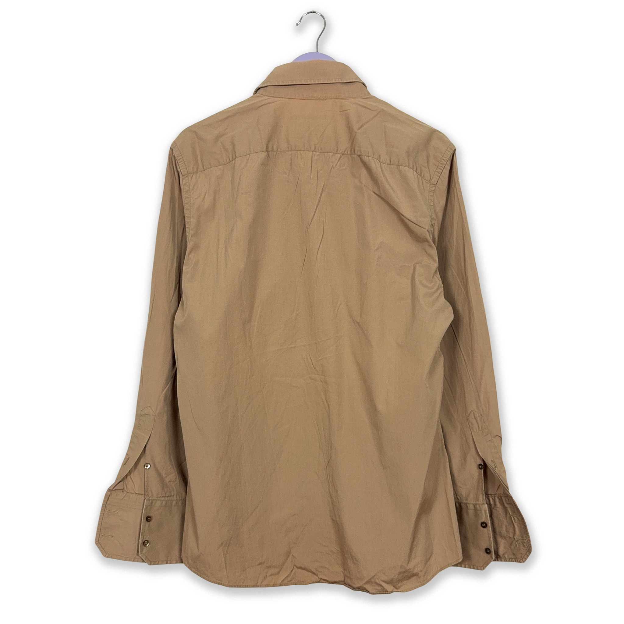 Camicia Gucci marrone chiaro tinta unita - Taglia 43 17 uomo