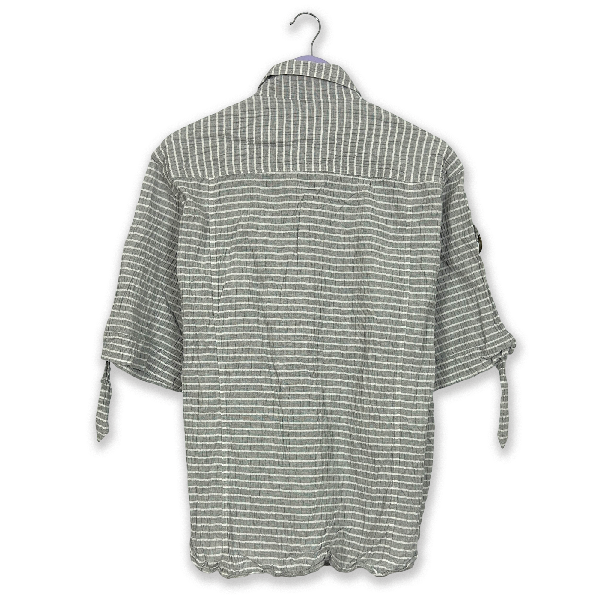 Camicia Gianni Versace a righe grigia e bianca - Taglia XL uomo