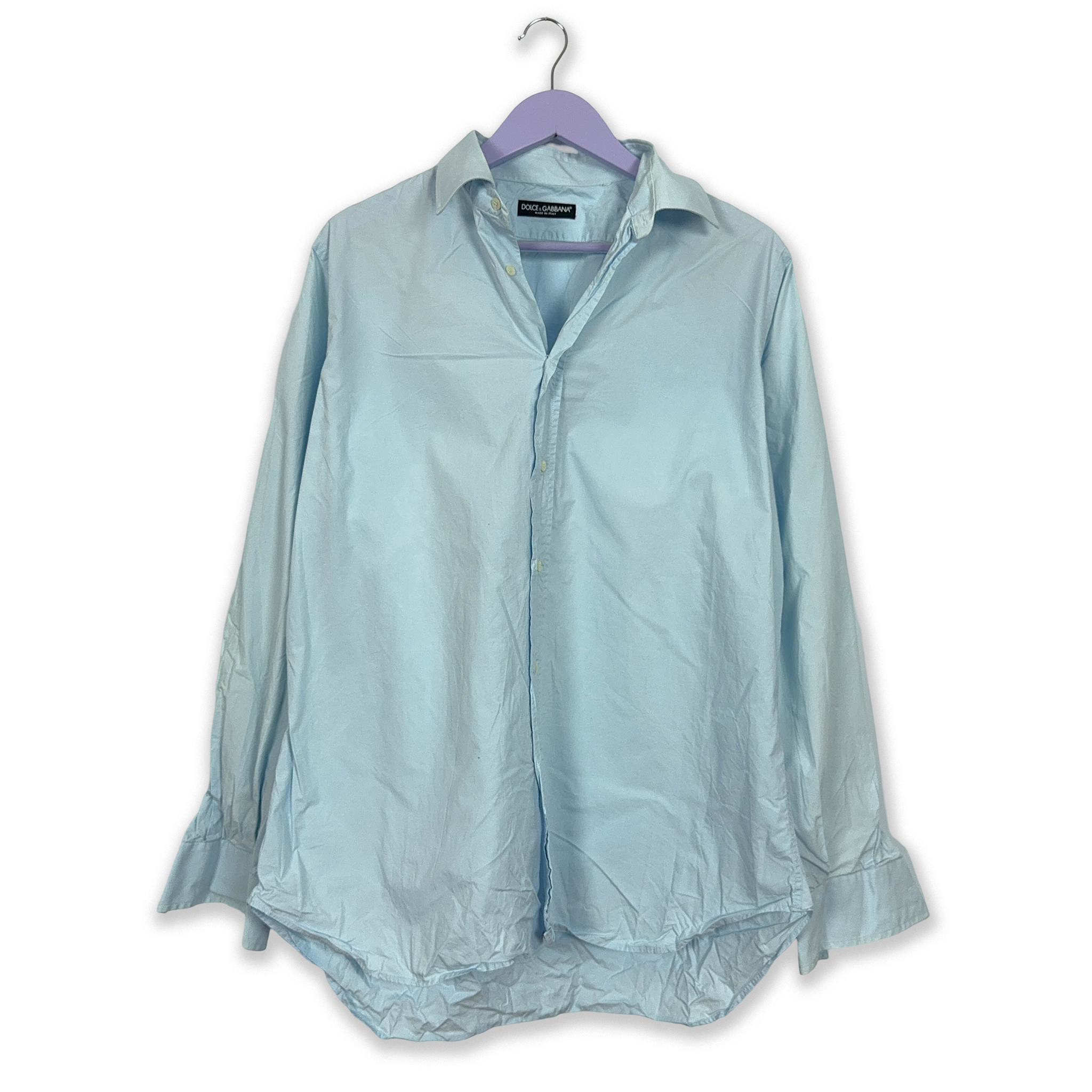 Camicia D&G azzurra tinta unita - Taglia L/XL uomo