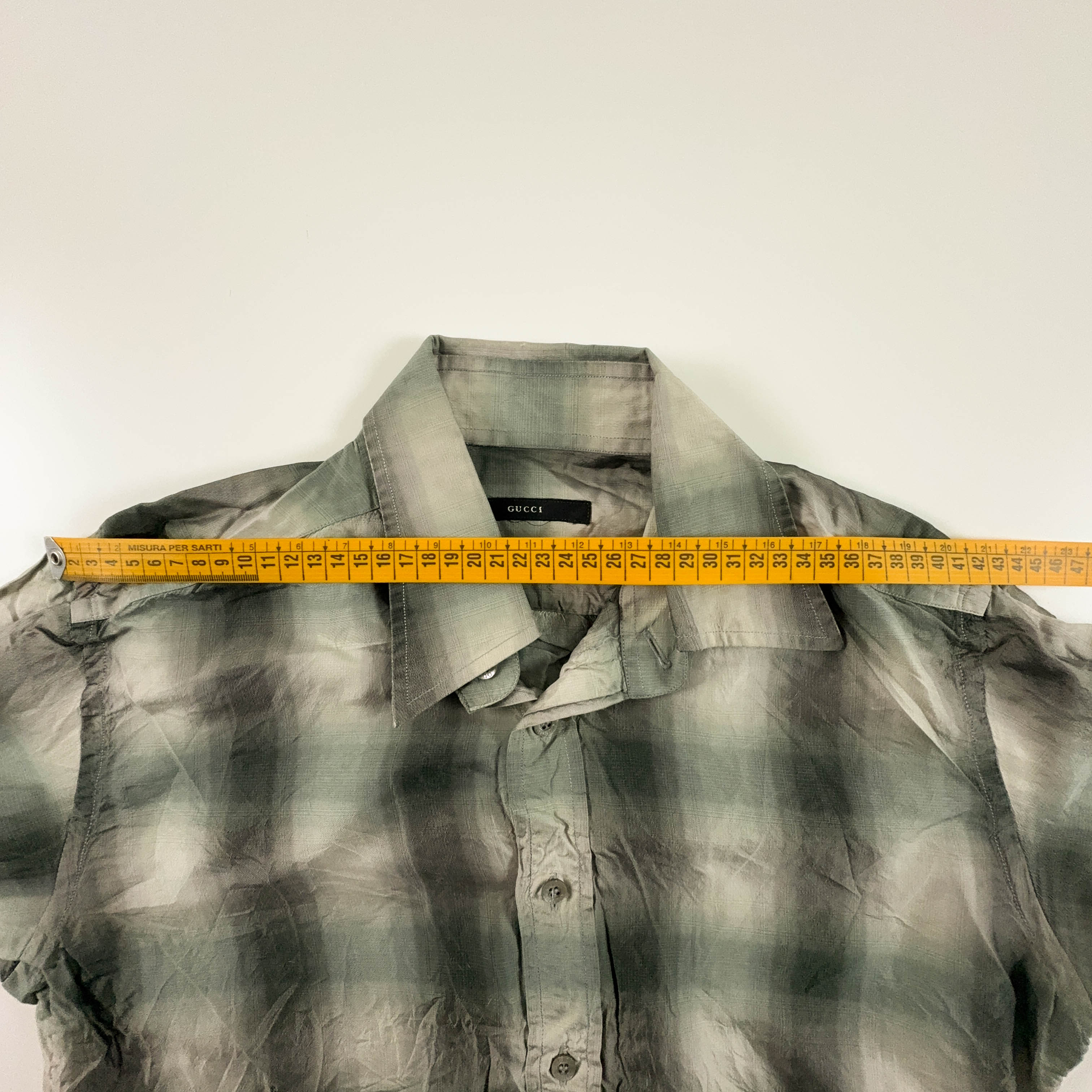 Camicia Gucci a quadri grigia e beige - Taglia 38 15 uomo