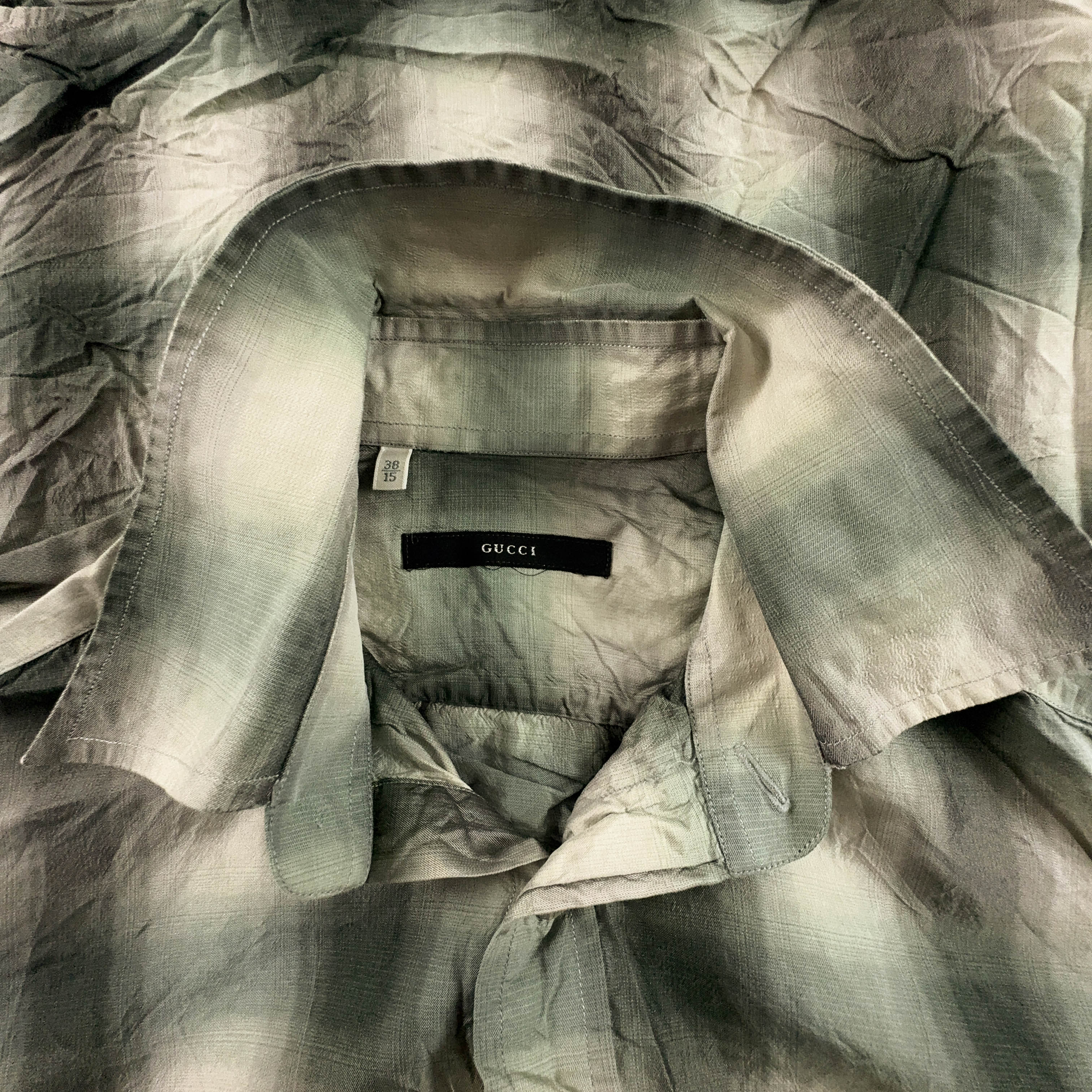 Camicia Gucci a quadri grigia e beige - Taglia 38 15 uomo