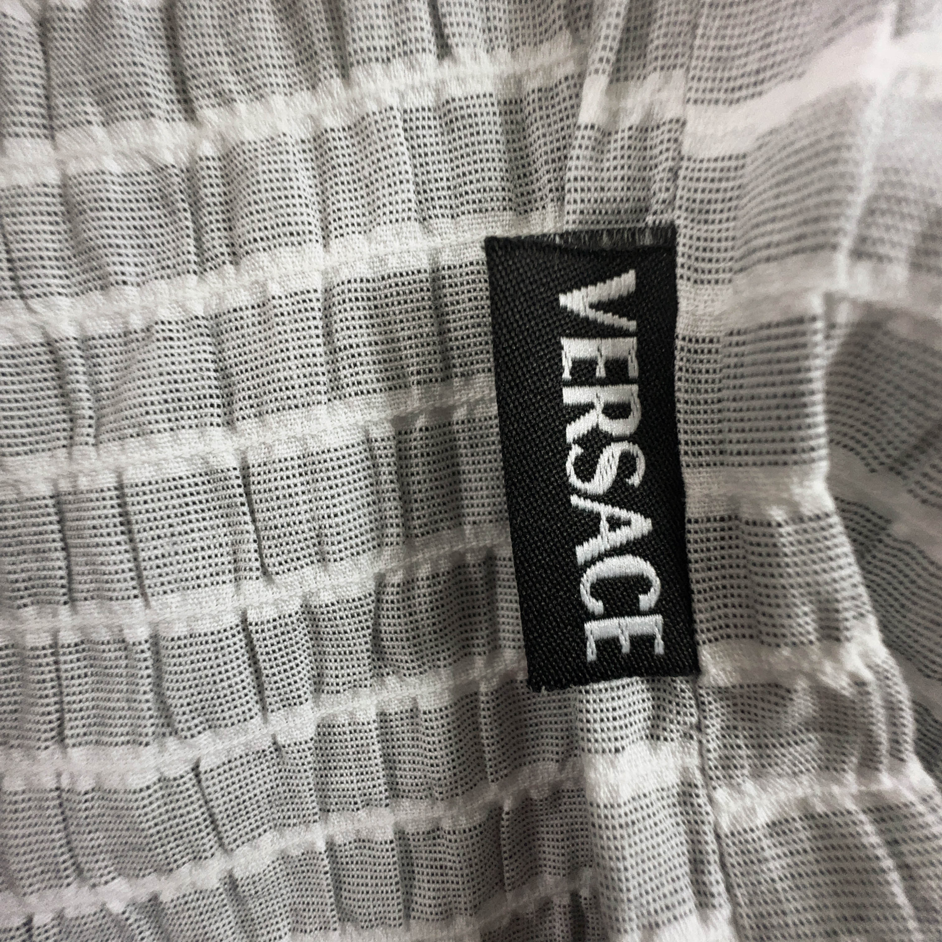 Camicia Gianni Versace a righe grigia e bianca - Taglia XL uomo